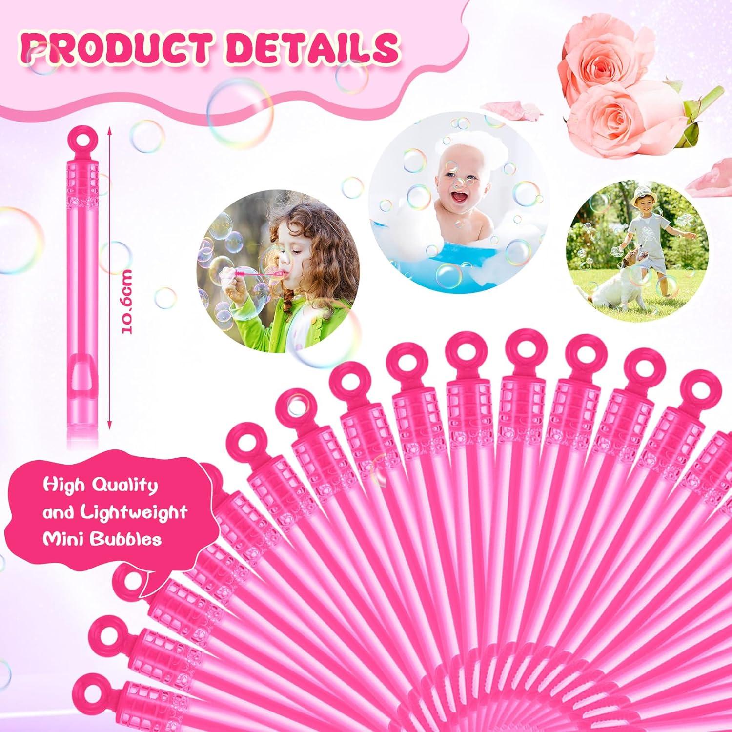 Shappy 100 Mini Varitas de Burbujas Rosadas para Niños