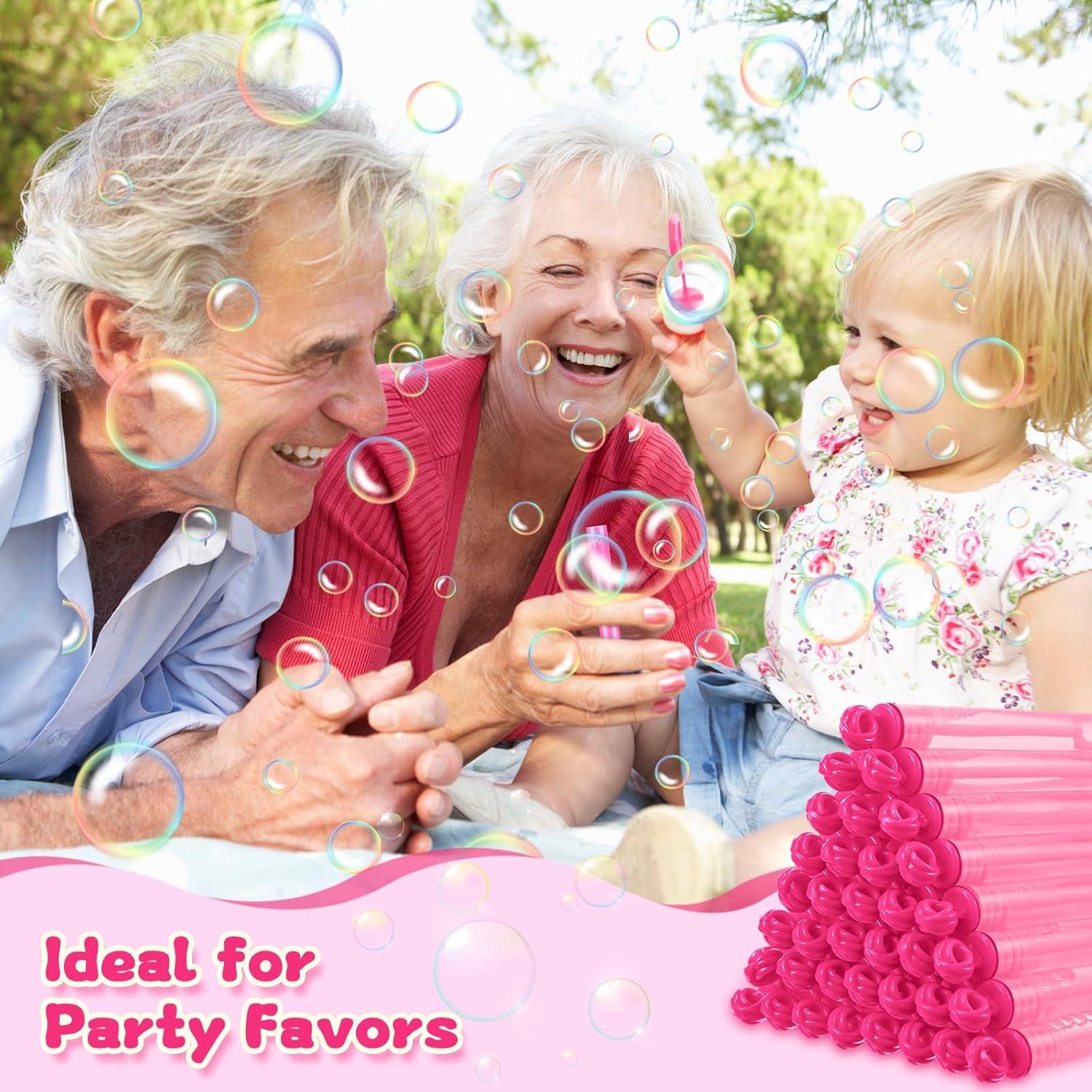 Shappy 100 Mini Varitas de Burbujas Rosadas para Niños