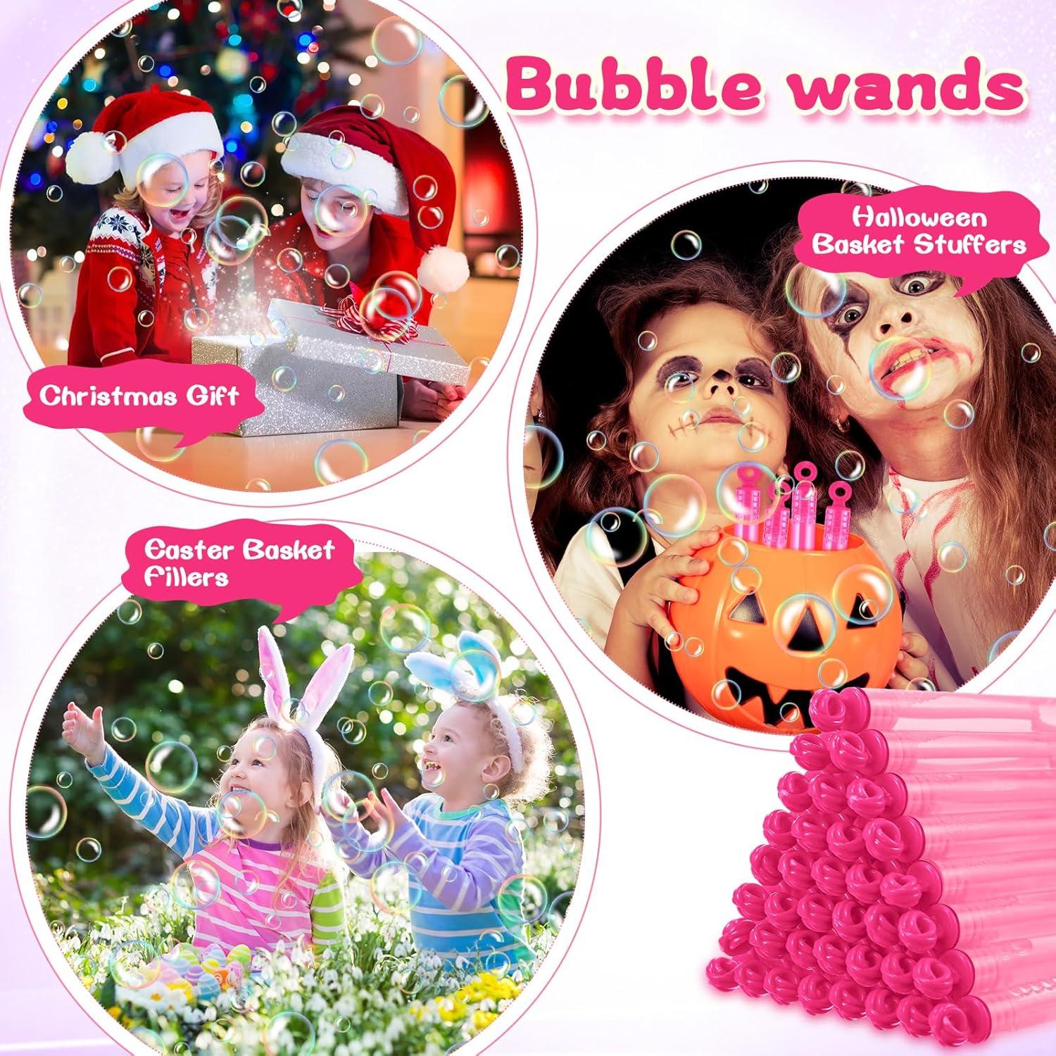 Shappy 100 Mini Varitas de Burbujas Rosadas para Niños