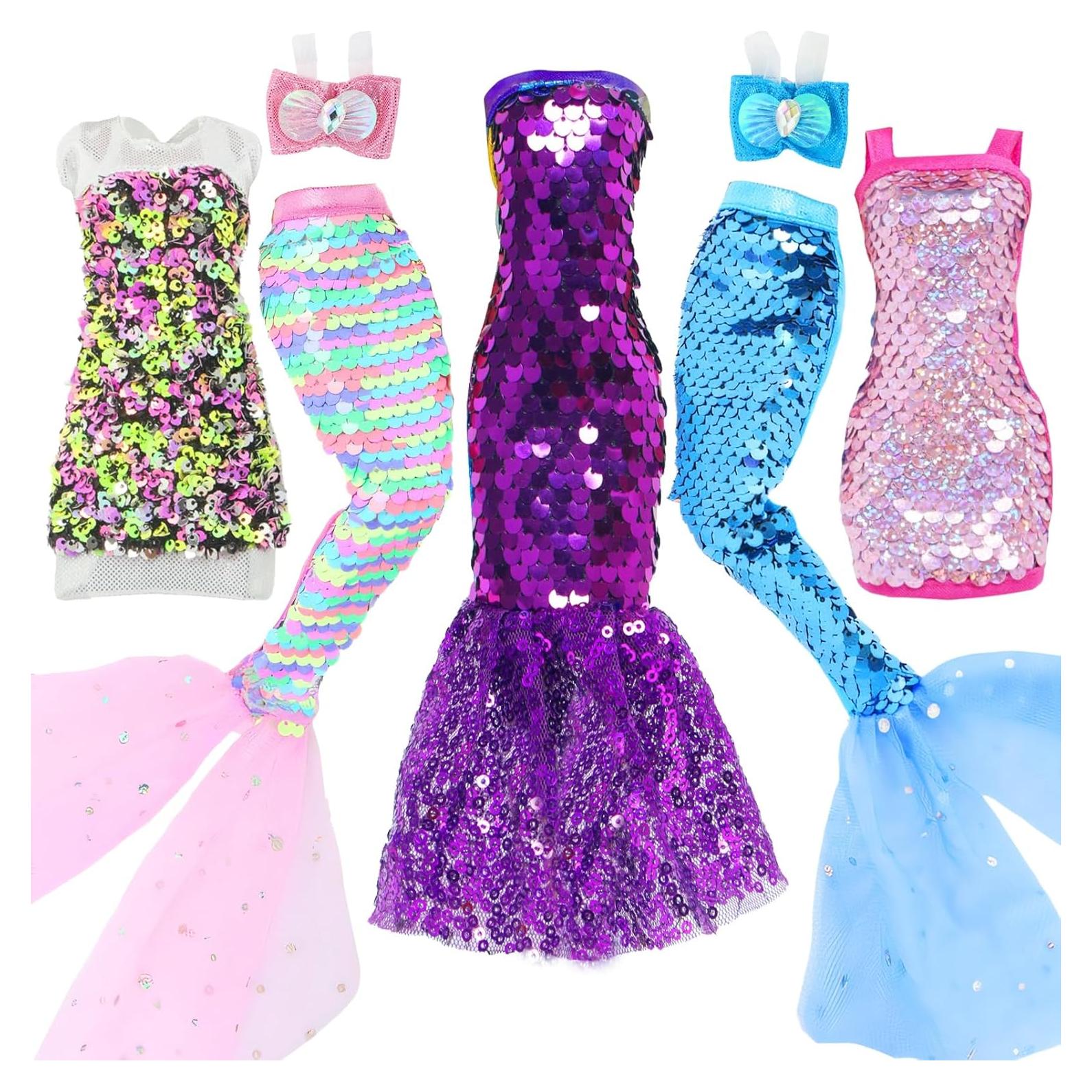Conjunto de Ropa de Muñeca BLIJOLA 5 Vestidos Lentejuelas 29 cm