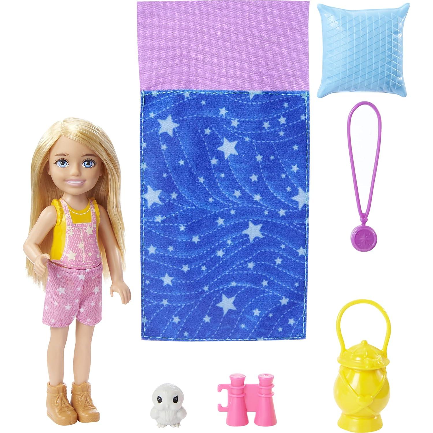 Muñeca Barbie Malibu Camping con Cachorro y Accesorios
