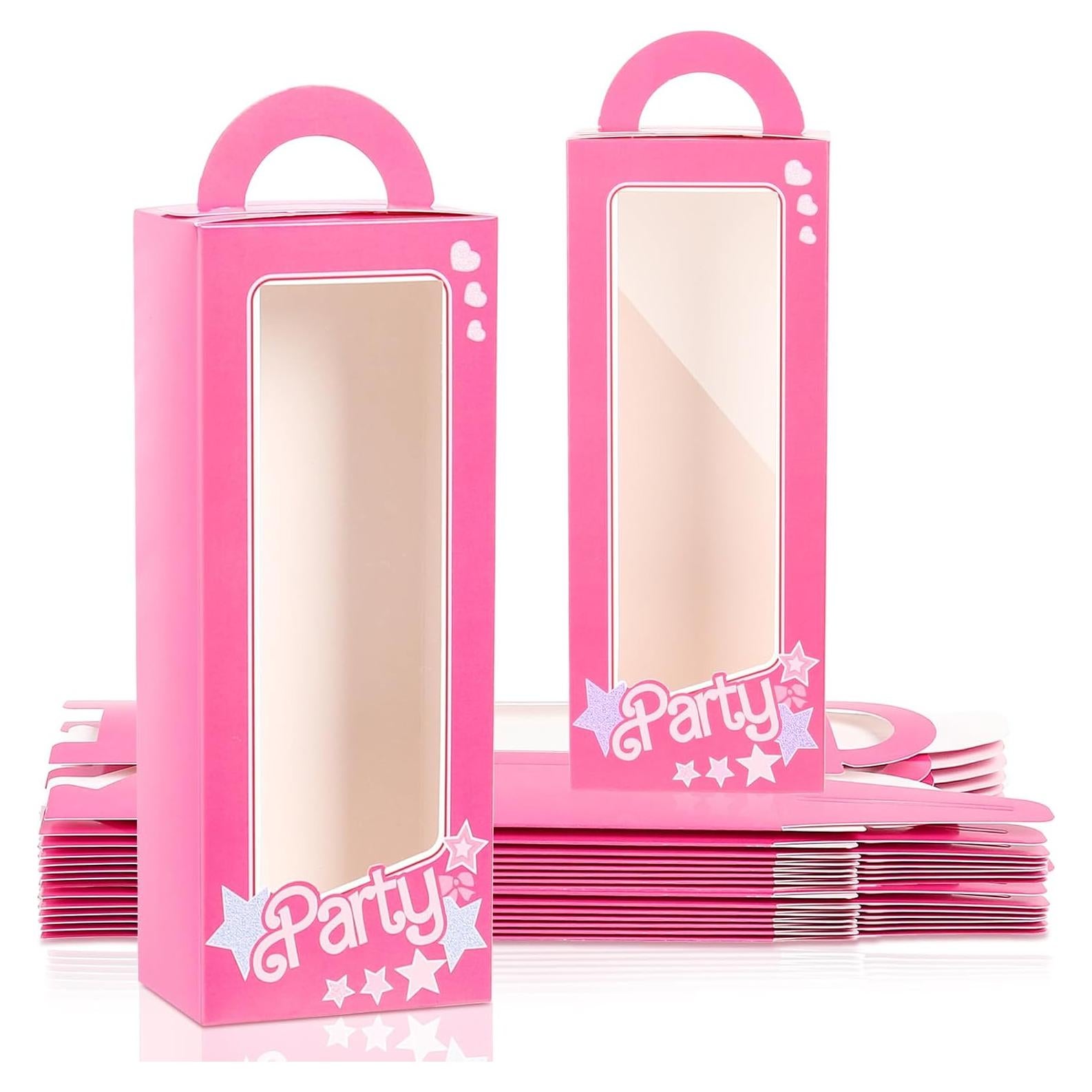 Paquete de 18 Cajas de Fiesta Rosadas EGEN con Ventana