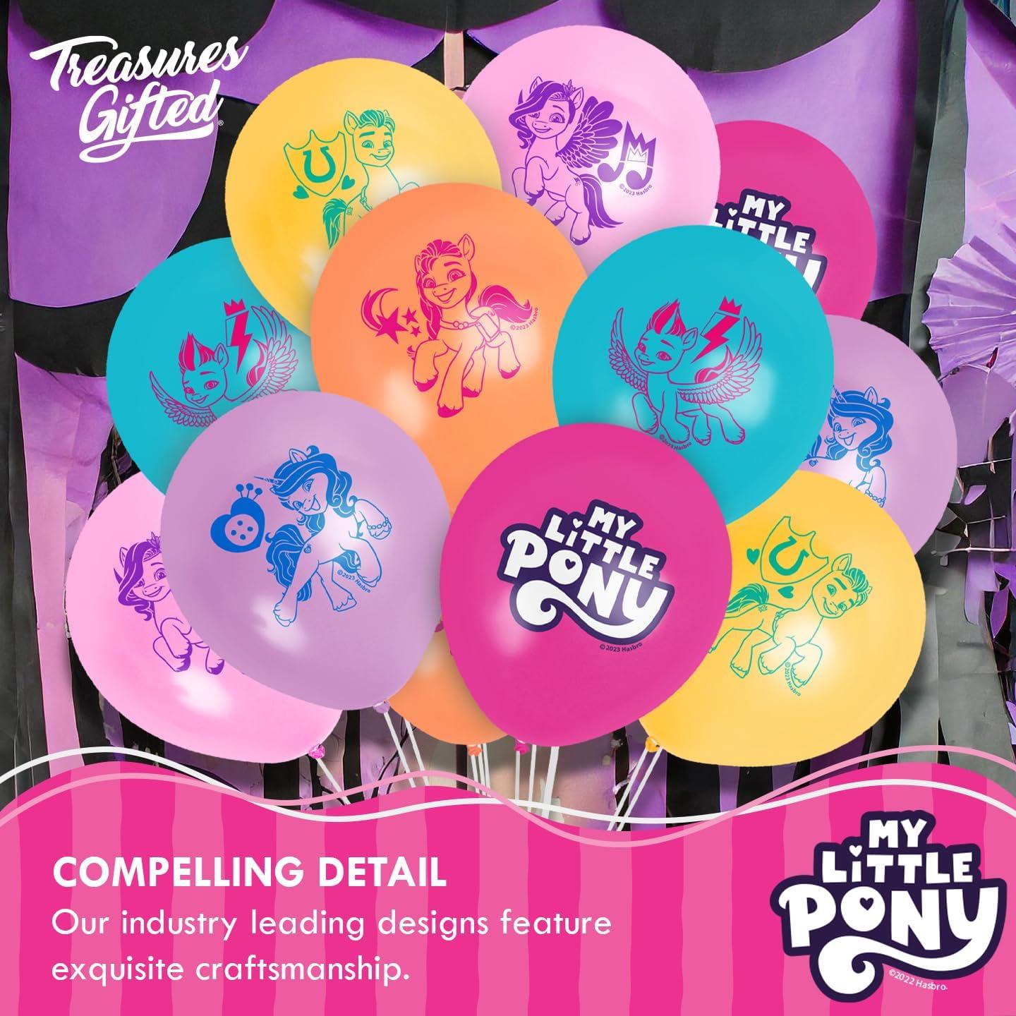 Suministros de Fiesta My Little Pony - Paquete de 12 Globos y Decoraciones