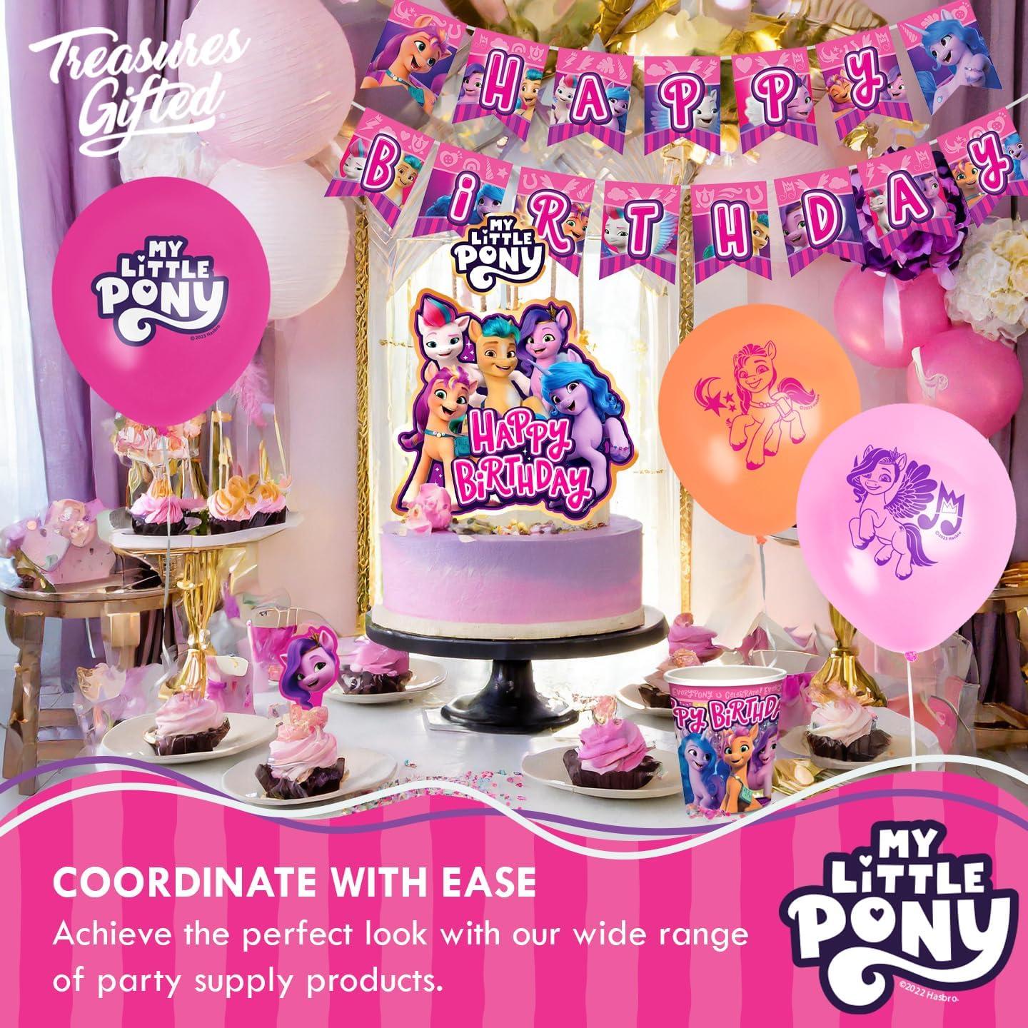 Suministros de Fiesta My Little Pony - Paquete de 12 Globos y Decoraciones