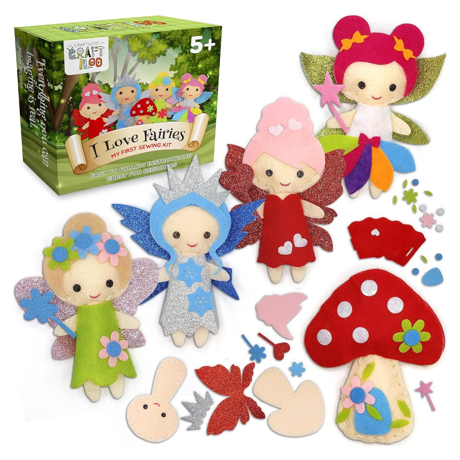 Kit de Costura CRAFTILOO Hadas - 5 Proyectos para Niñas