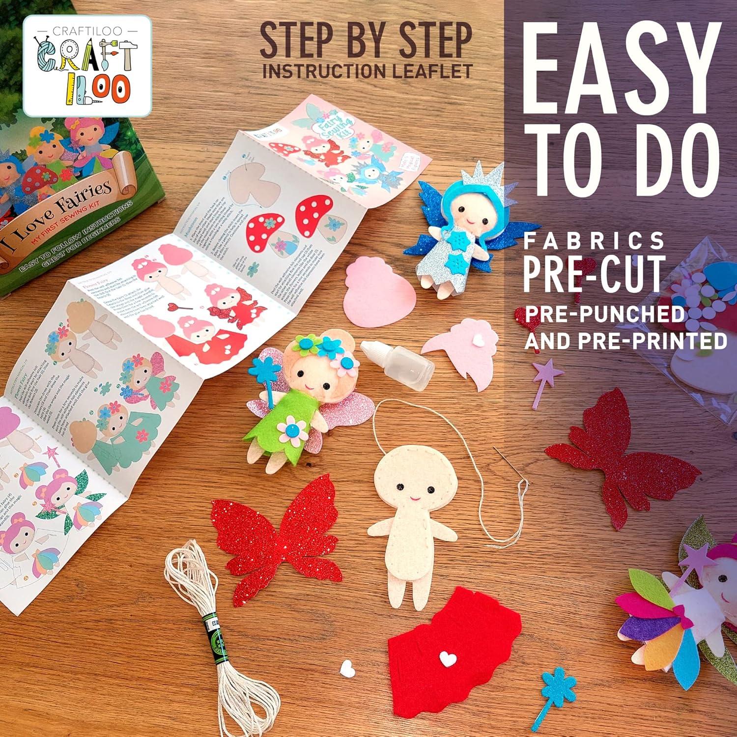 Kit de Costura CRAFTILOO Hadas - 5 Proyectos para Niñas