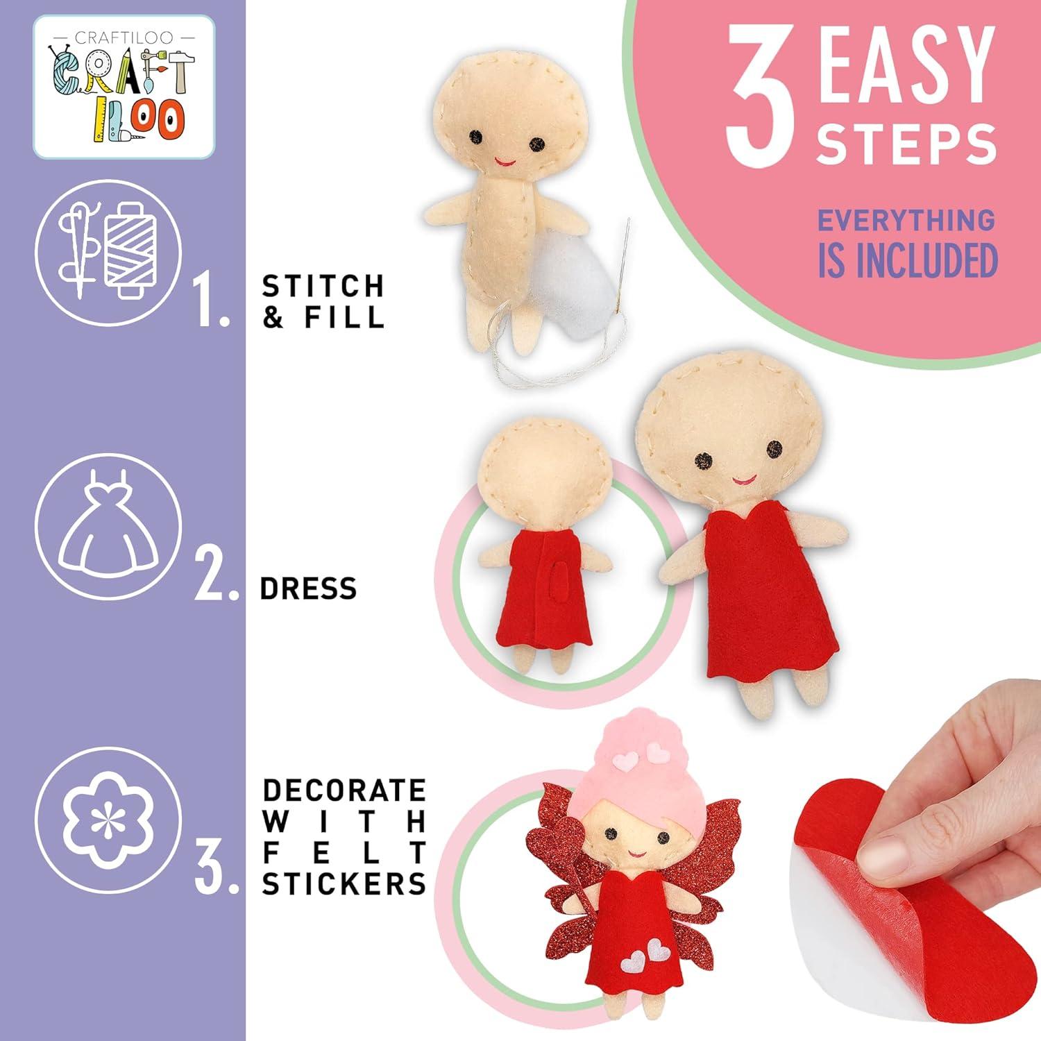 Kit de Costura CRAFTILOO Hadas - 5 Proyectos para Niñas
