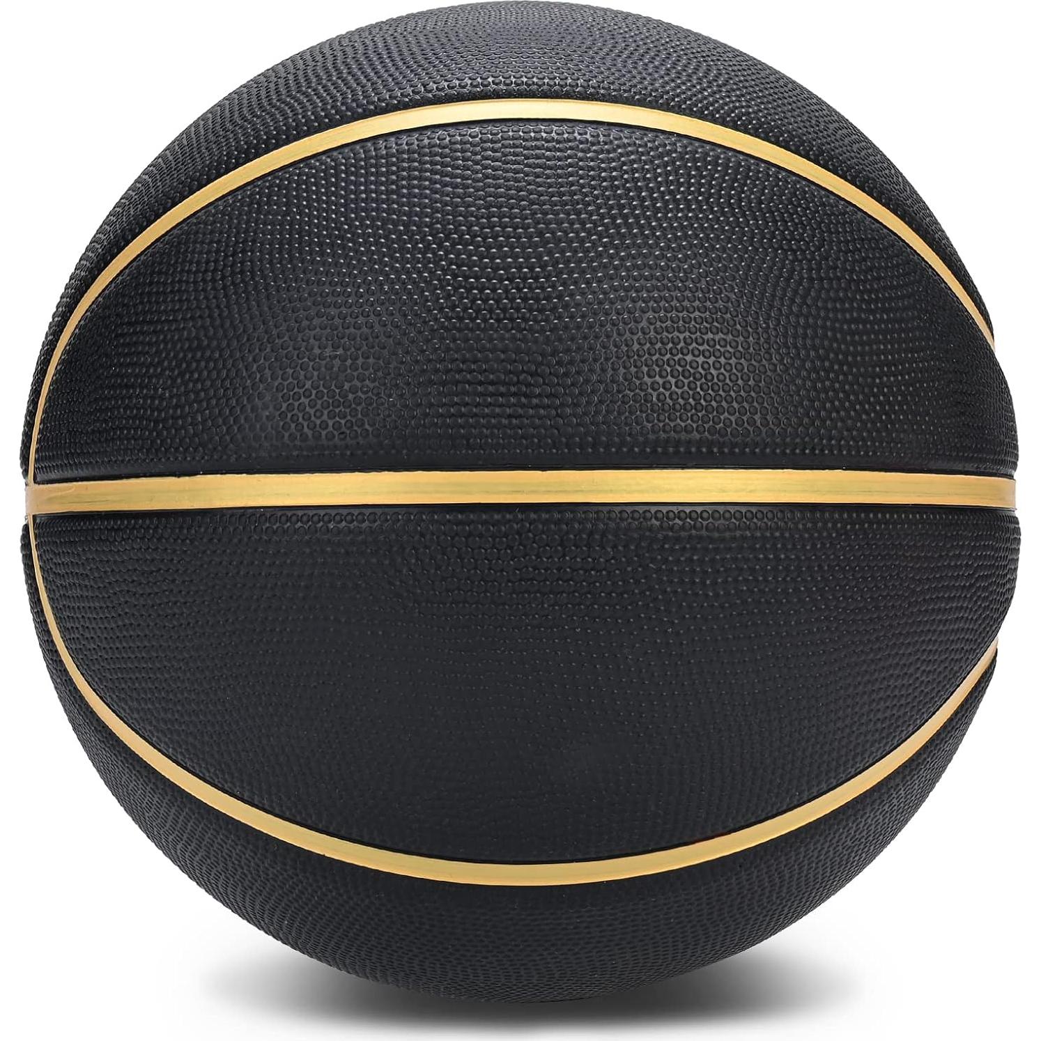 Balón de Baloncesto Tamaño 5 Dakapal Goma Negro y Dorado