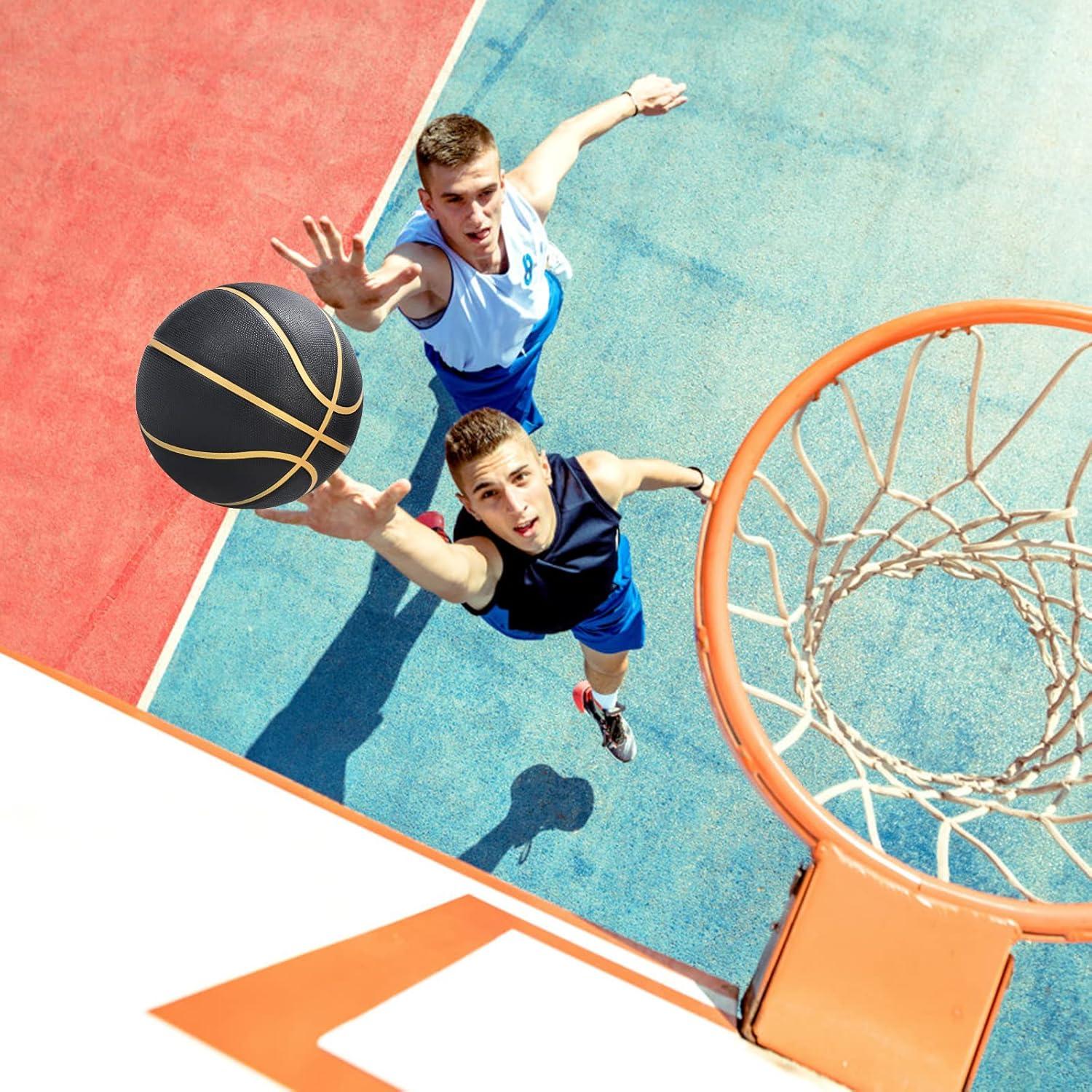 Balón de Baloncesto Tamaño 5 Dakapal Goma Negro y Dorado