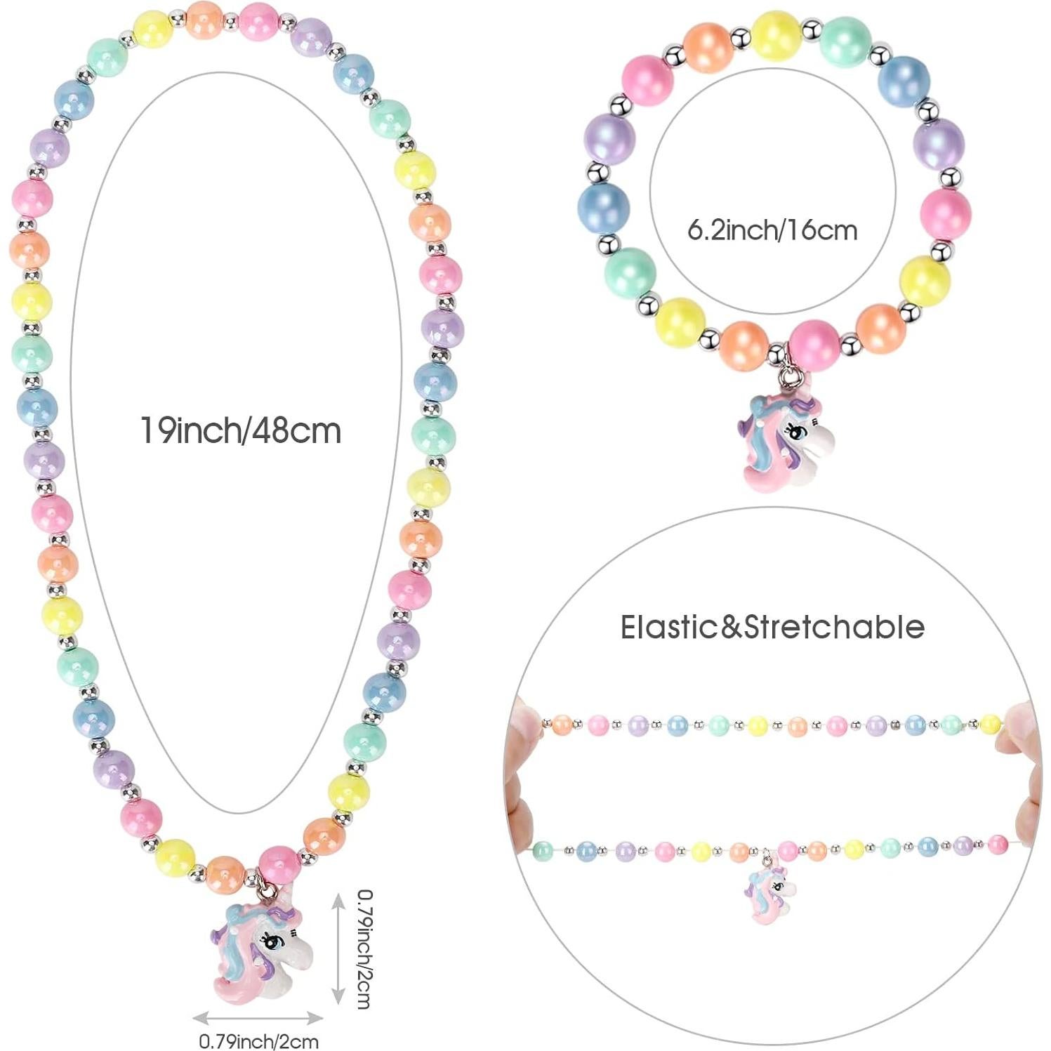 Collar y Pulsera de Unicornio Huitongqing para Niña 3-12 Años