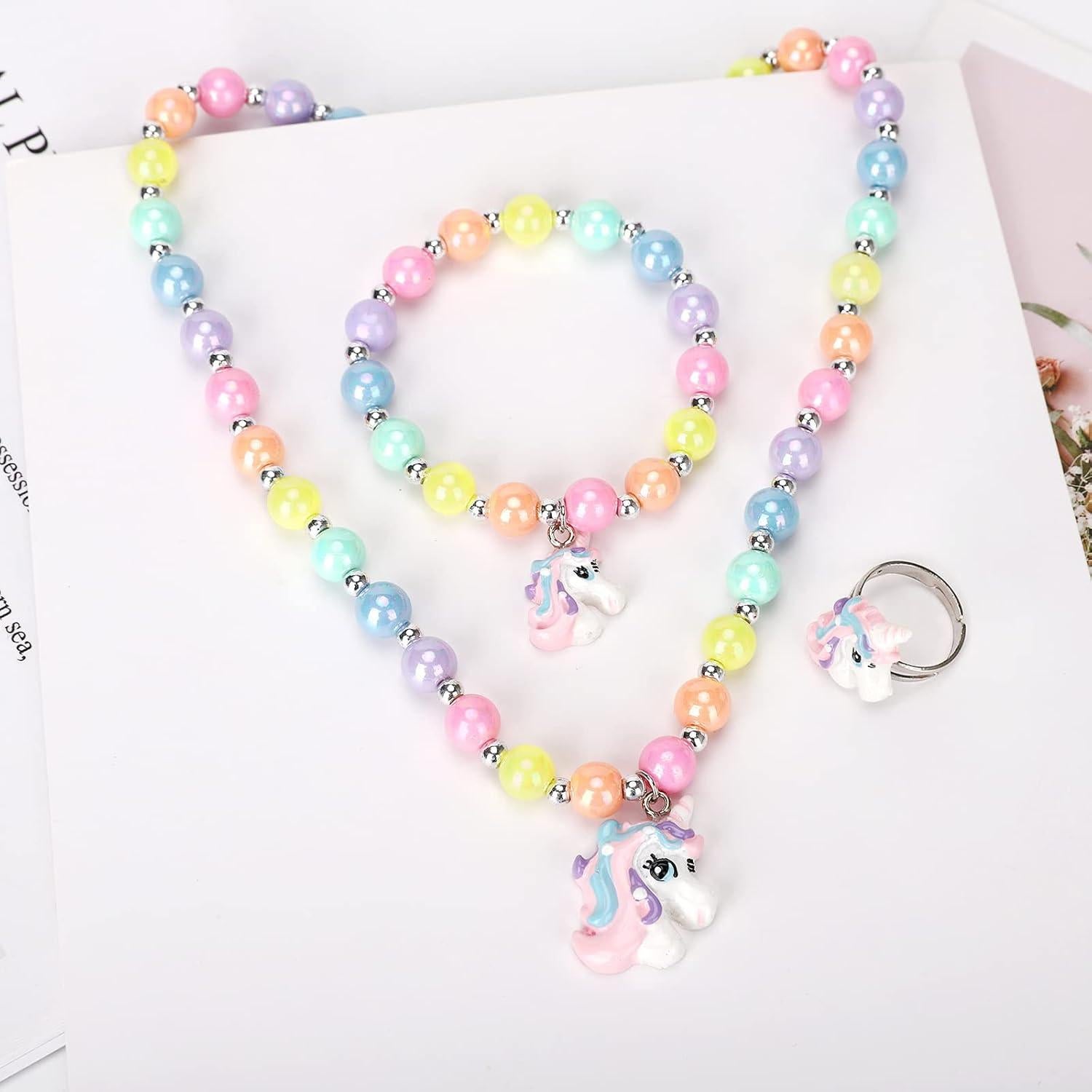 Collar y Pulsera de Unicornio Huitongqing para Niña 3-12 Años