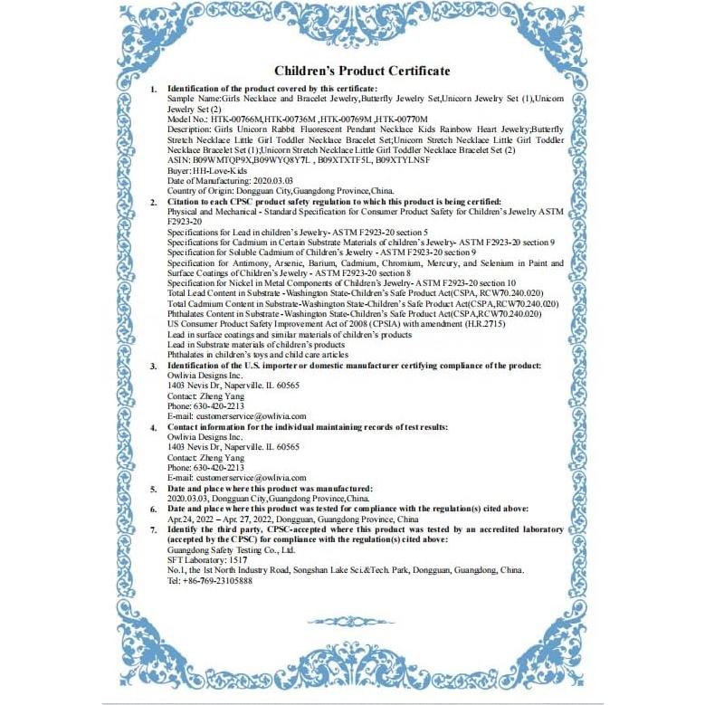 Collar y Pulsera de Unicornio Huitongqing para Niña 3-12 Años