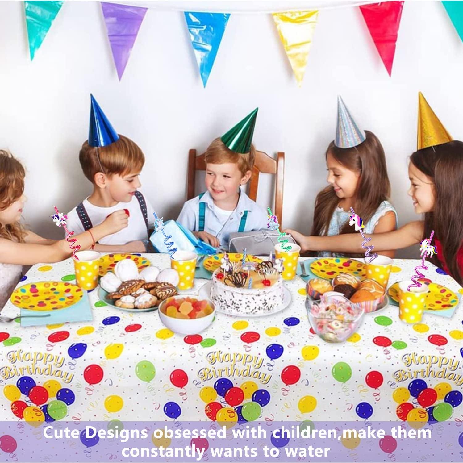 24 Pajitas Reutilizables de Unicornio BaiyLuky 25.4 cm Arcoíris