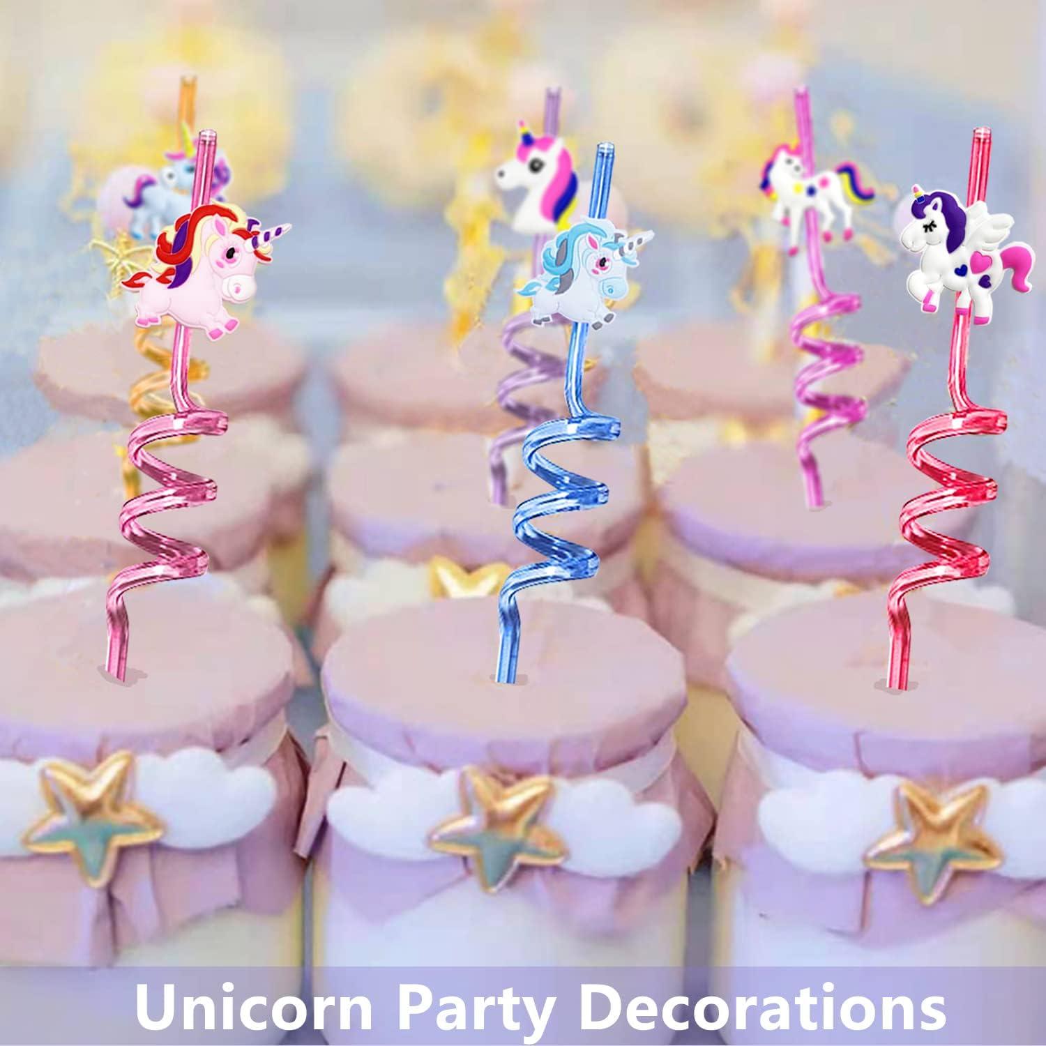 24 Pajitas Reutilizables de Unicornio BaiyLuky 25.4 cm Arcoíris