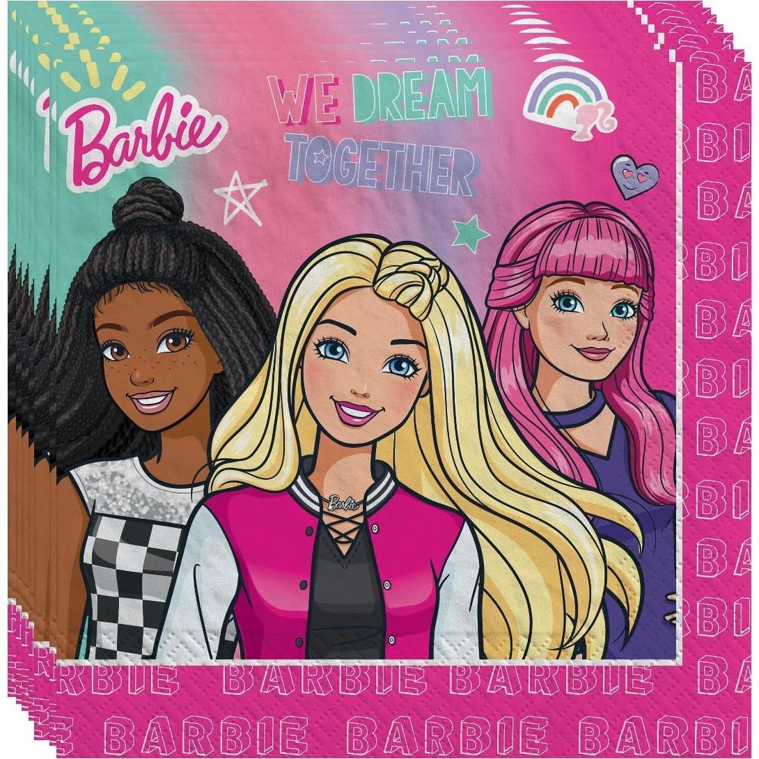 Suministros Fiesta Cumpleaños Barbie - 16 Platos 23cm, 16 Servilletas 16.5cm