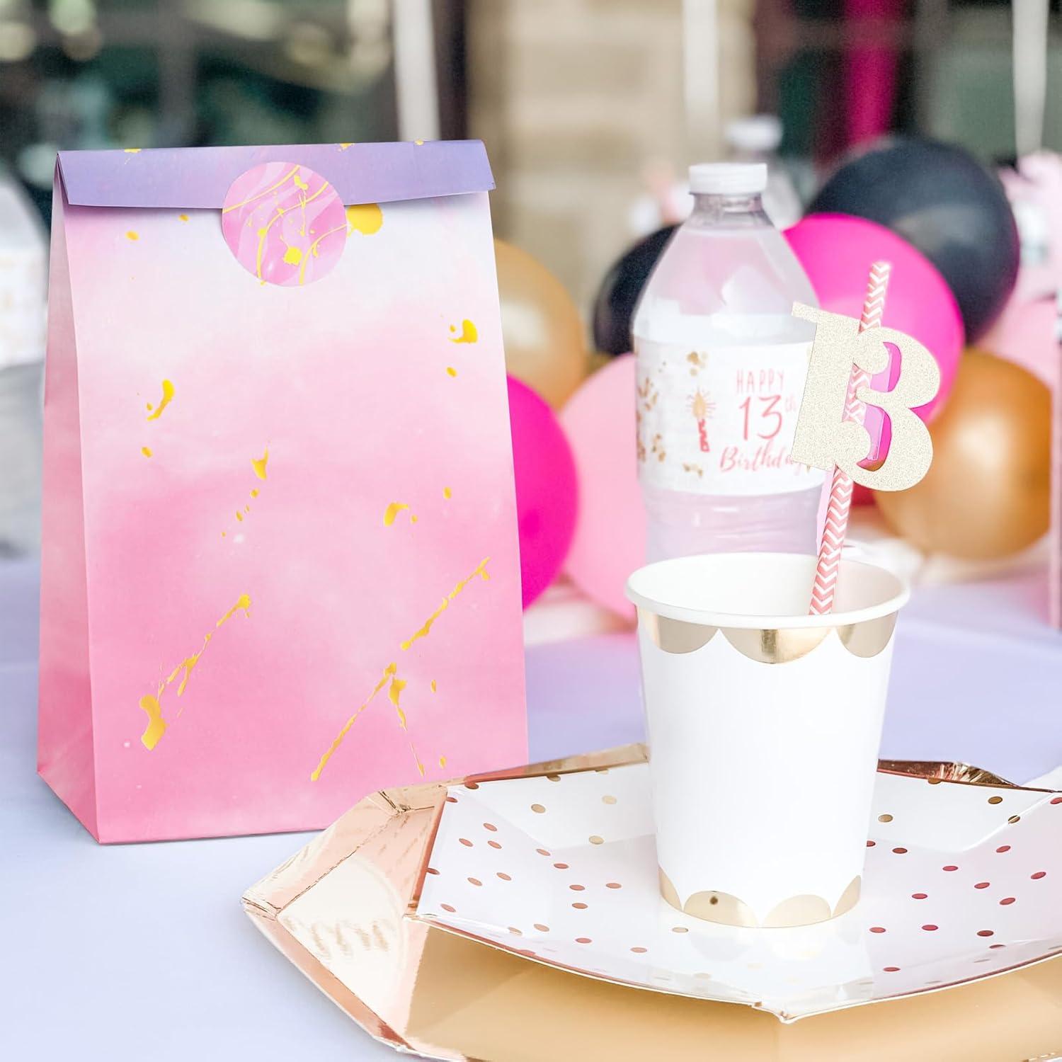 Bolsas de Fiesta Tie Dye HEJIN 30PCS con Stickers 20x12cm