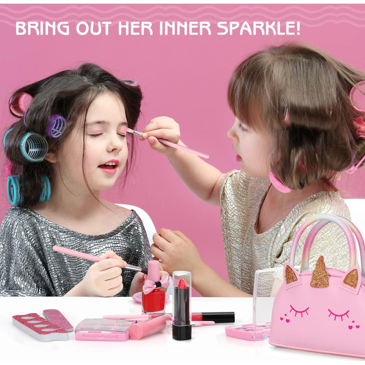 Kit de Maquillaje Lavable TOY Life para Niñas 3-12 Años con Bolsa Unicornio