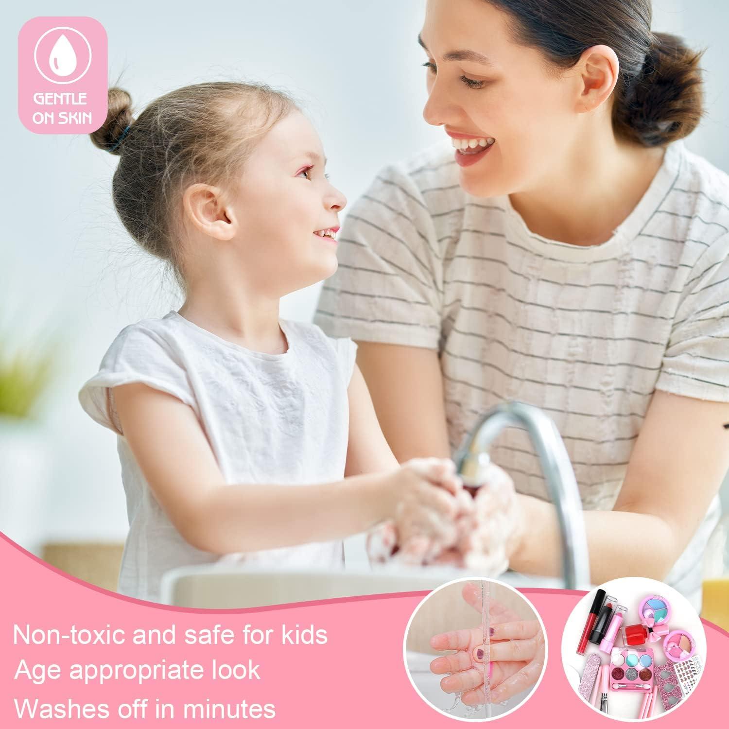 Kit de Maquillaje Lavable TOY Life para Niñas 3-12 Años con Bolsa Unicornio