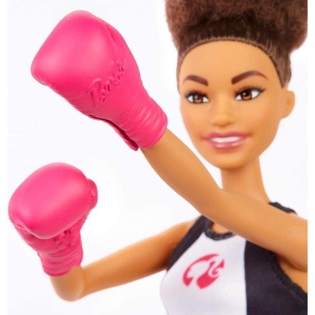 Muñeca Barbie Boxeadora con Atuendo y Guantes Rosas - Mattel