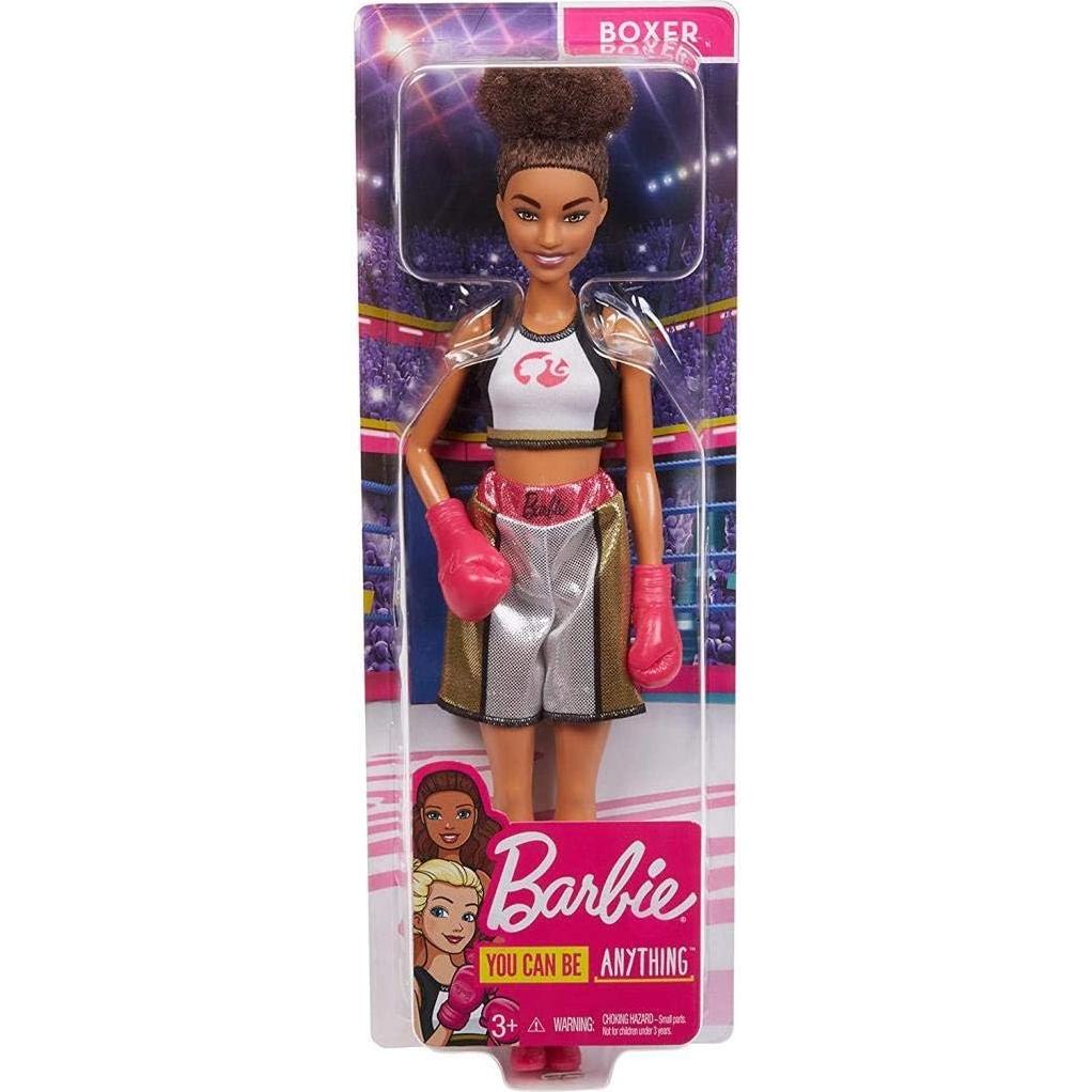 Muñeca Barbie Boxeadora con Atuendo y Guantes Rosas - Mattel