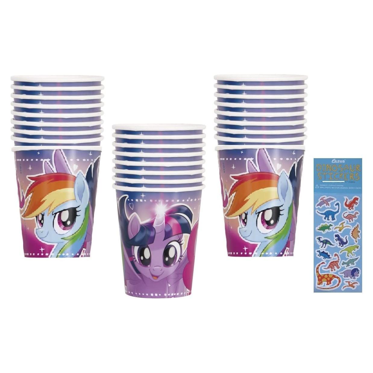 Suministros de Fiesta Cumpleaños My Little Pony - 24 Vasos Papel 266ml