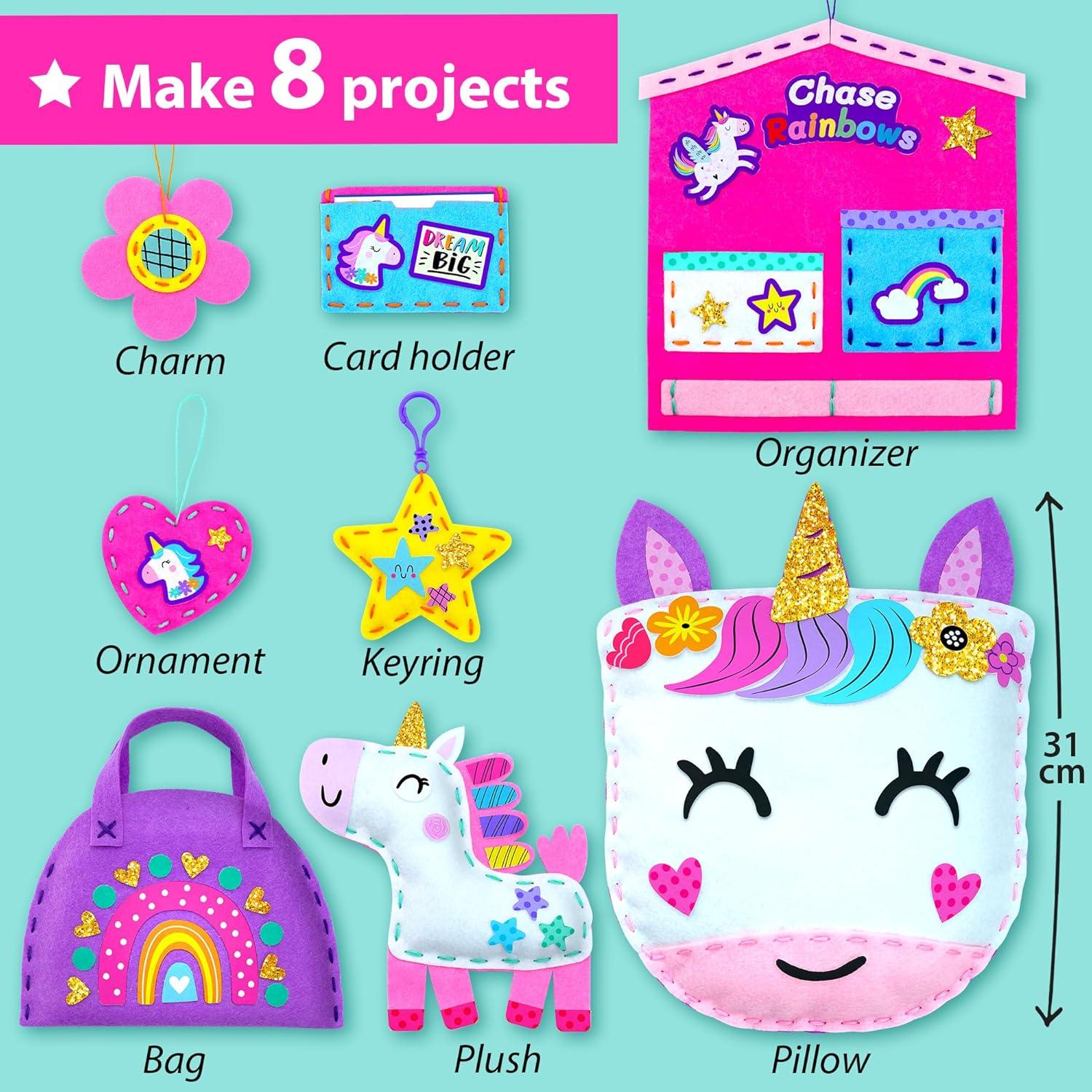 Kit de Costura para Niños KRAFUN Unicornio - 8 Proyectos