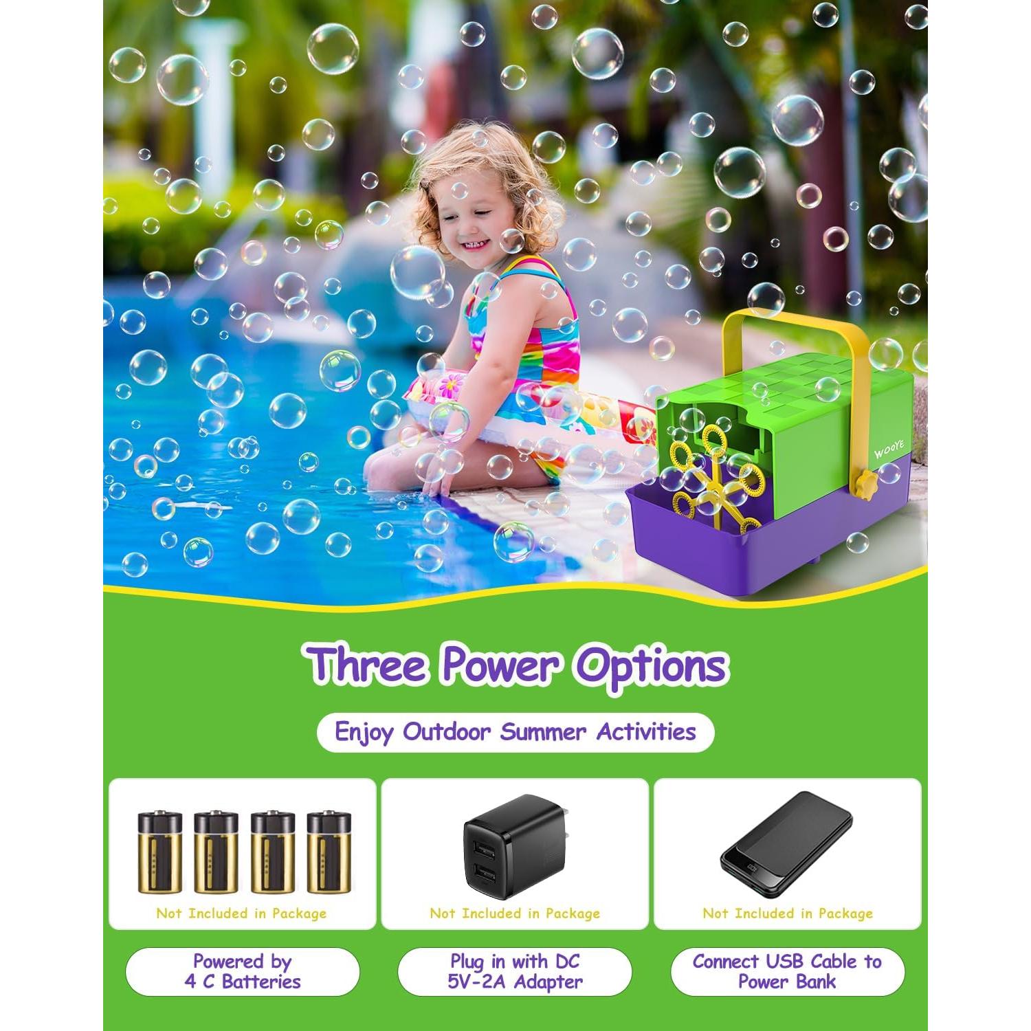 Máquina de Burbujas WOOYE 3 en 1 para Niños - 300ml