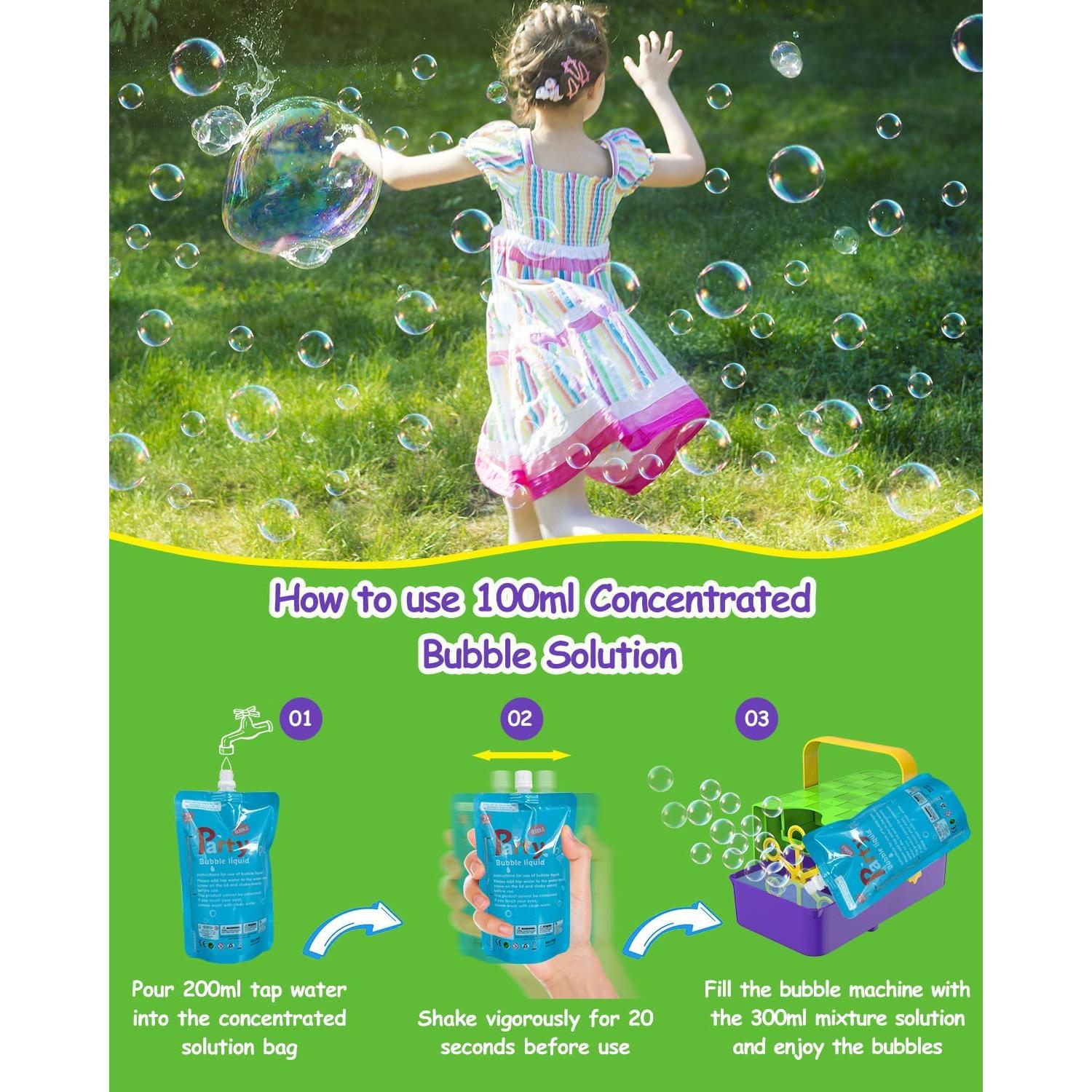 Máquina de Burbujas WOOYE 3 en 1 para Niños - 300ml