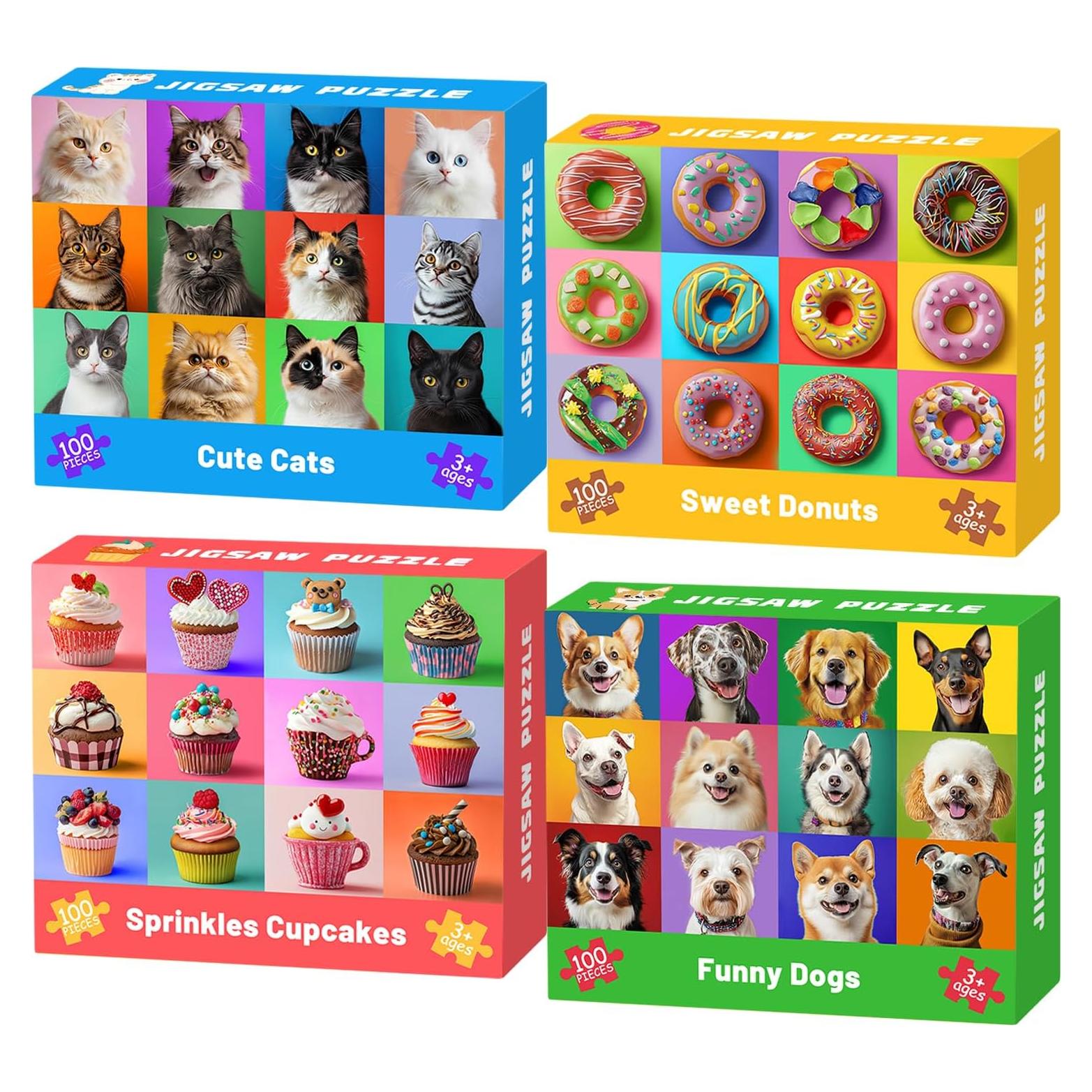 4 Rompecabezas de 100 Piezas para Niños Ciesa - Temas Divertidos