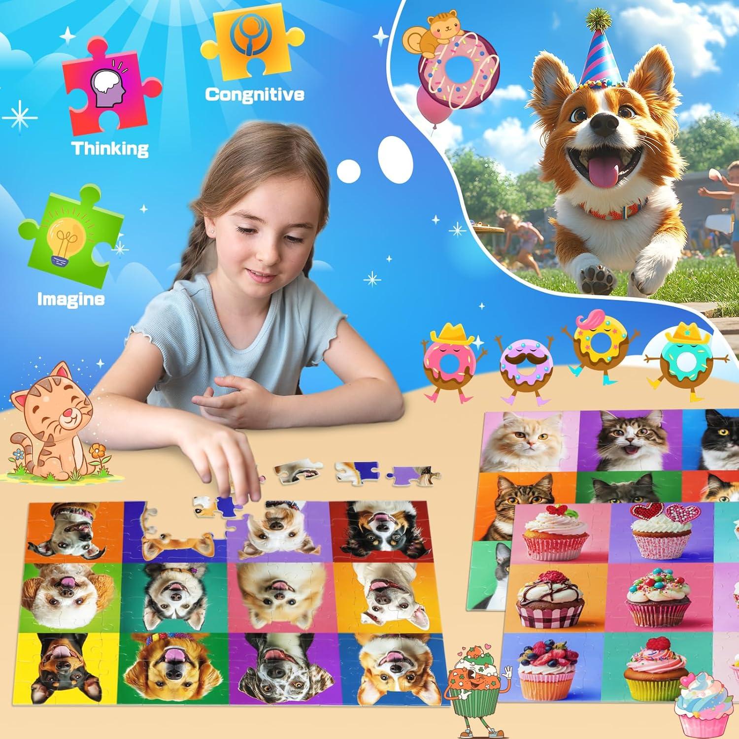 4 Rompecabezas de 100 Piezas para Niños Ciesa - Temas Divertidos