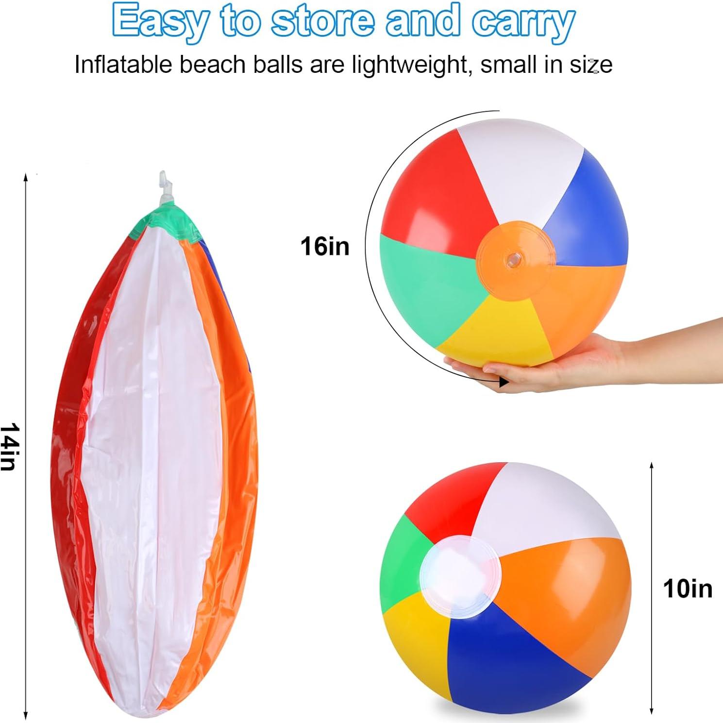 Paquete de 6 pelotas de playa Rindion 25,4 cm multicolor