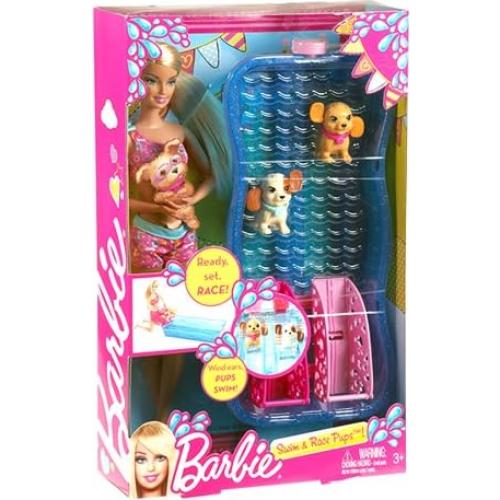 Juego de piscina y carrera de cachorros Mattel Barbie