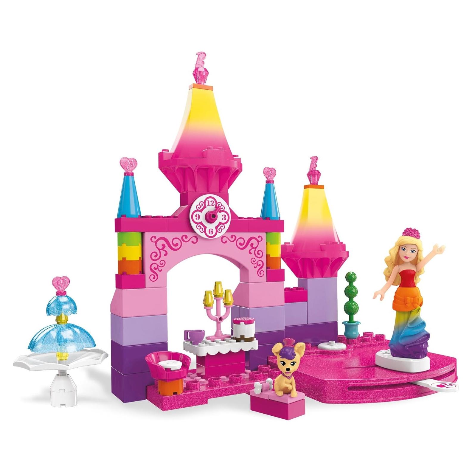 Castillo de Princesa Arcoíris Mega Bloks Barbie con Pista de Baile