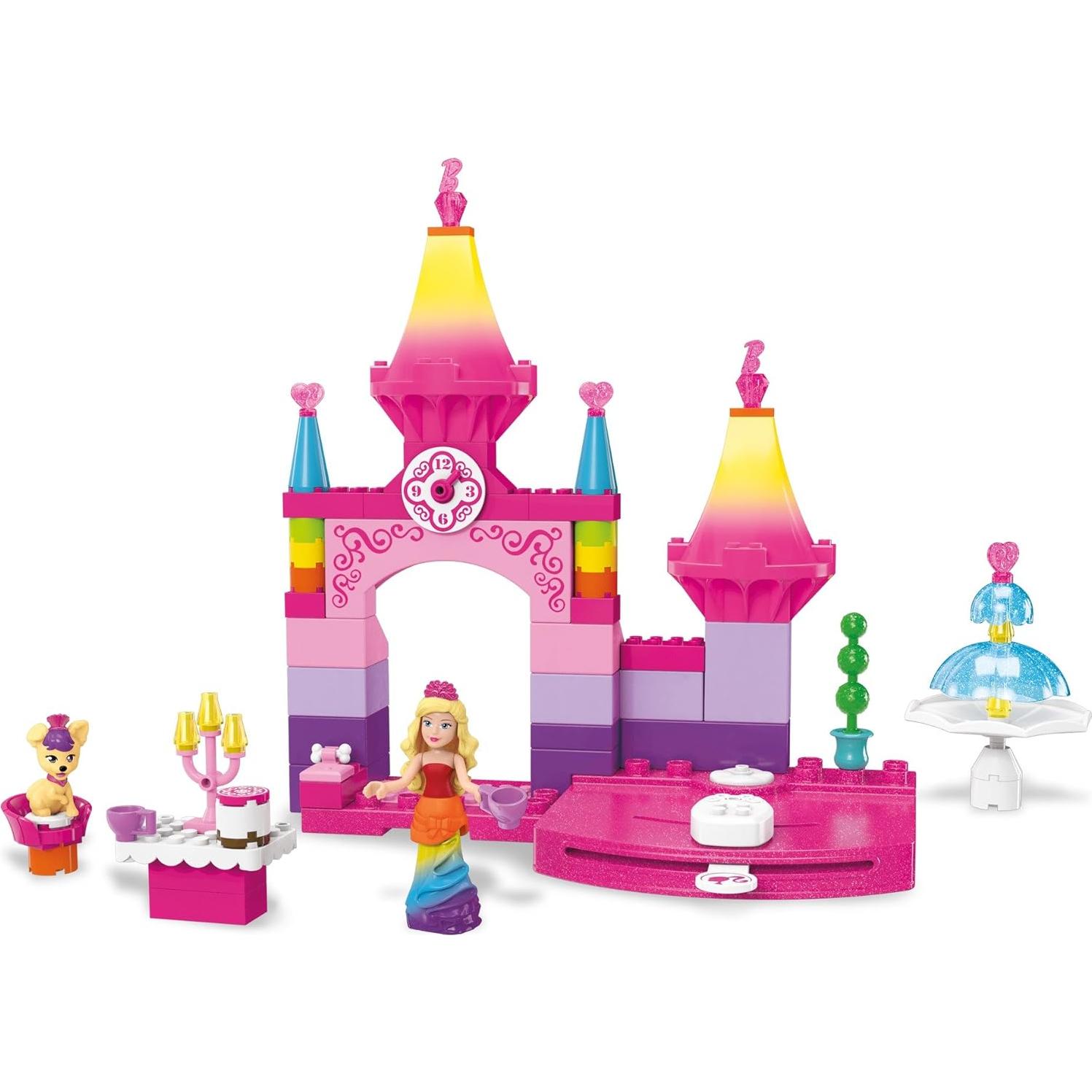 Castillo de Princesa Arcoíris Mega Bloks Barbie con Pista de Baile