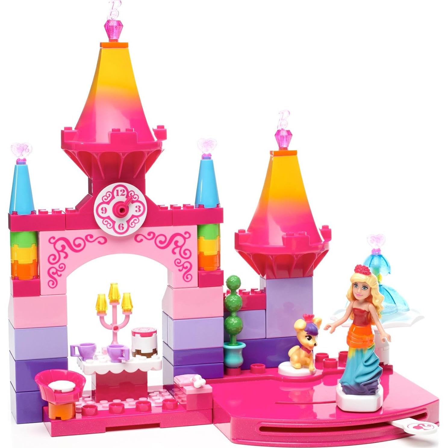 Castillo de Princesa Arcoíris Mega Bloks Barbie con Pista de Baile