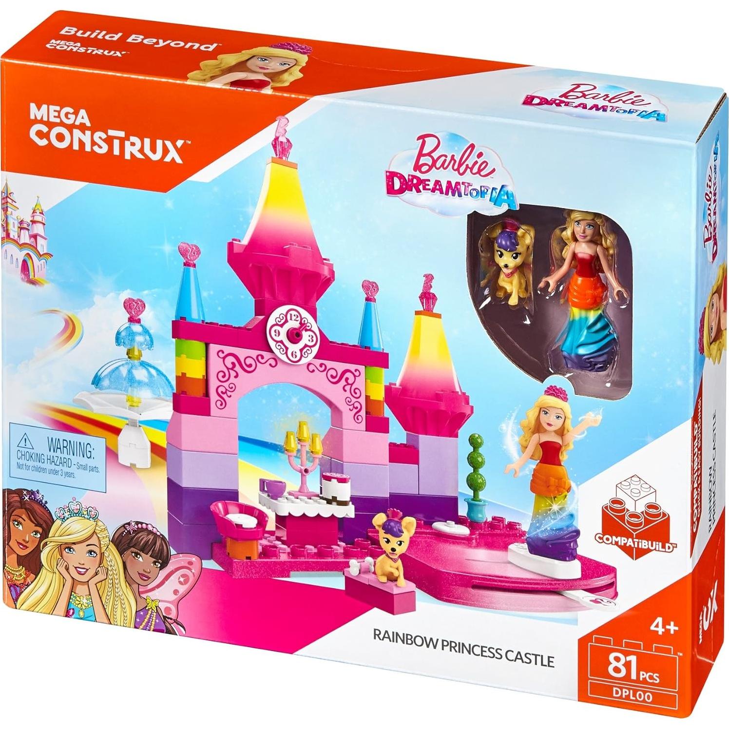 Castillo de Princesa Arcoíris Mega Bloks Barbie con Pista de Baile