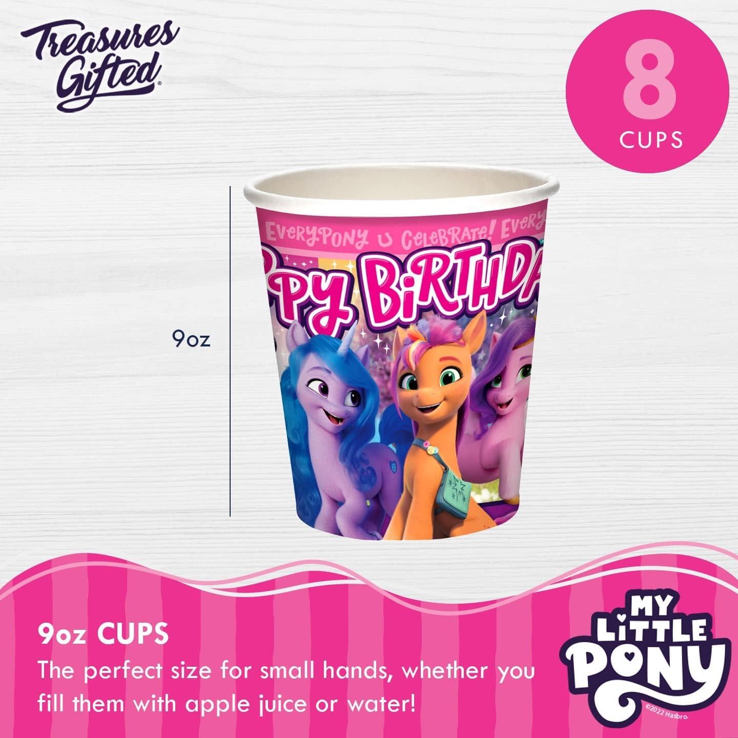 Tazas de papel My Little Pony Treasures Gifted, 9 oz, Set de 8