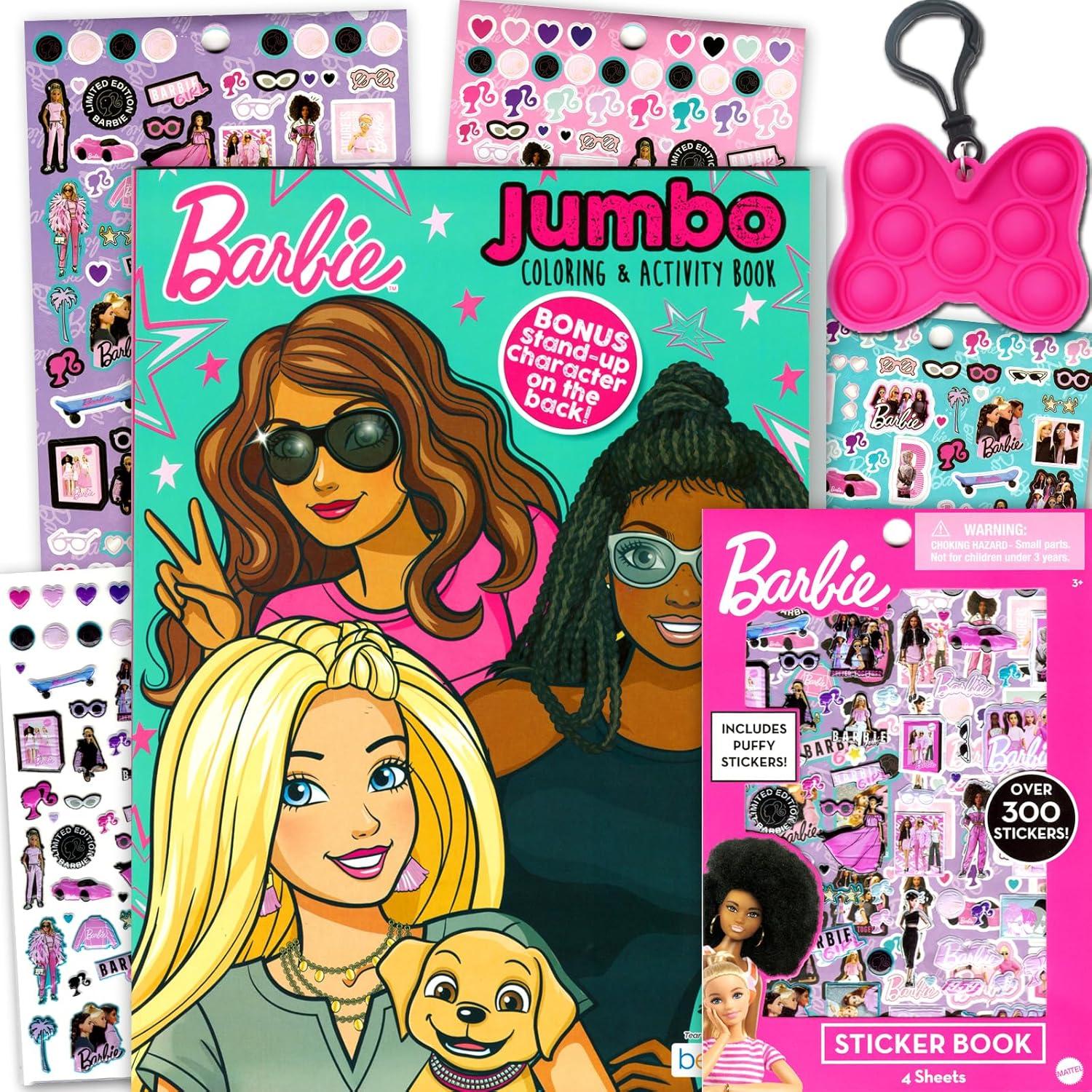 Libro de Colorear Barbie con Stickers y Llavero Fidget