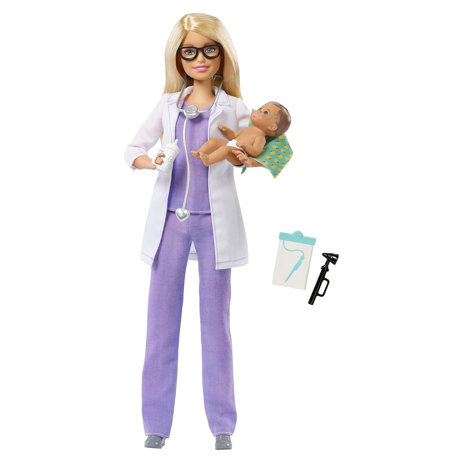 Muñeca Barbie Doctora con Bebé y Accesorios Médicos