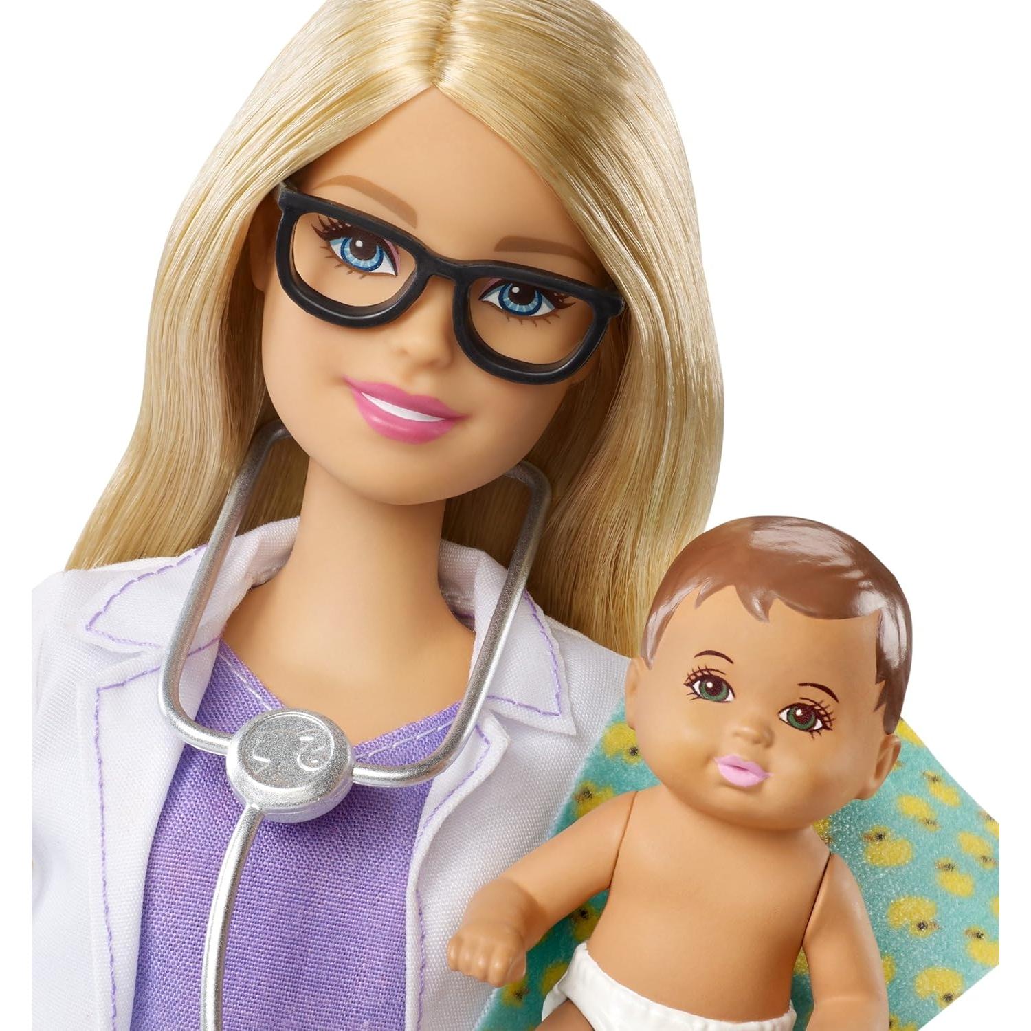Muñeca Barbie Doctora con Bebé y Accesorios Médicos