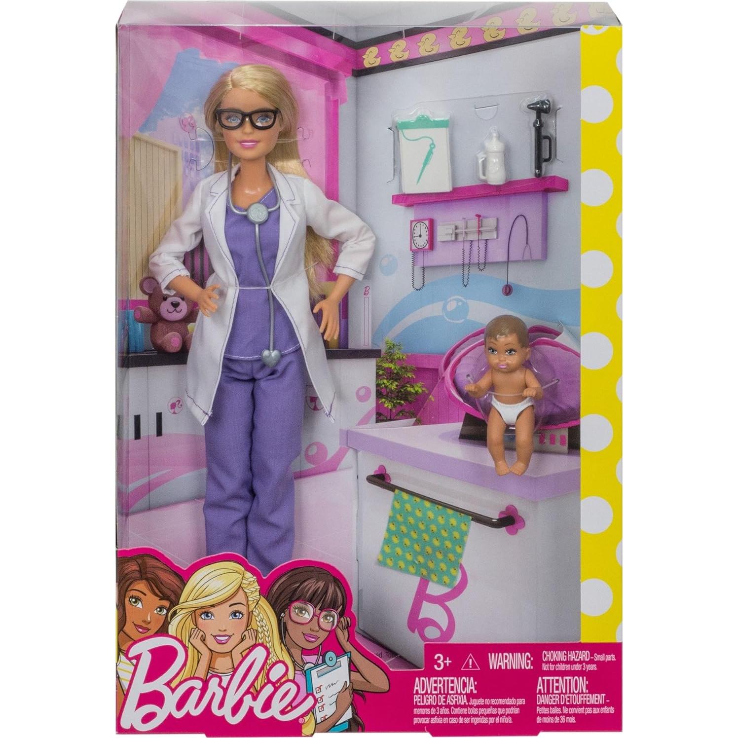 Muñeca Barbie Doctora con Bebé y Accesorios Médicos