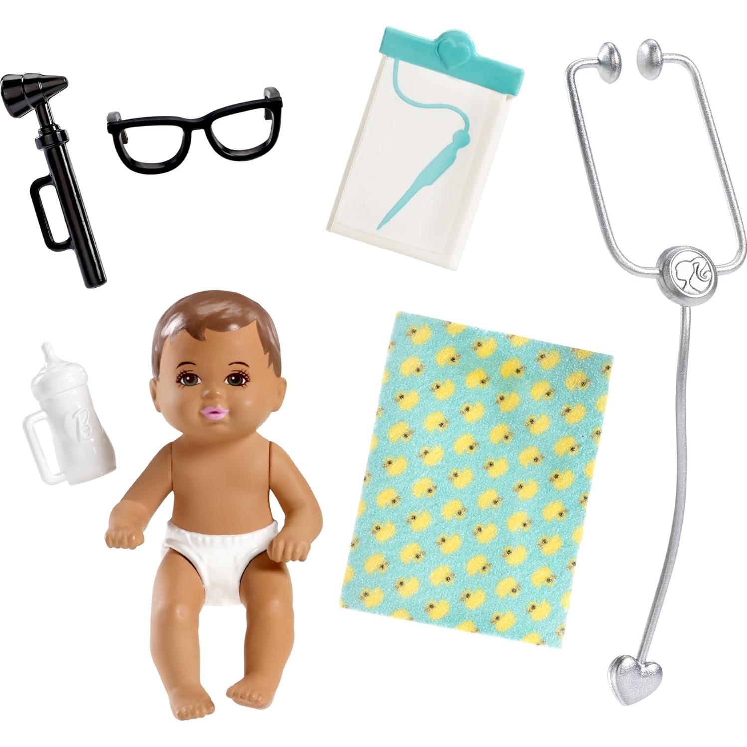 Muñeca Barbie Doctora con Bebé y Accesorios Médicos