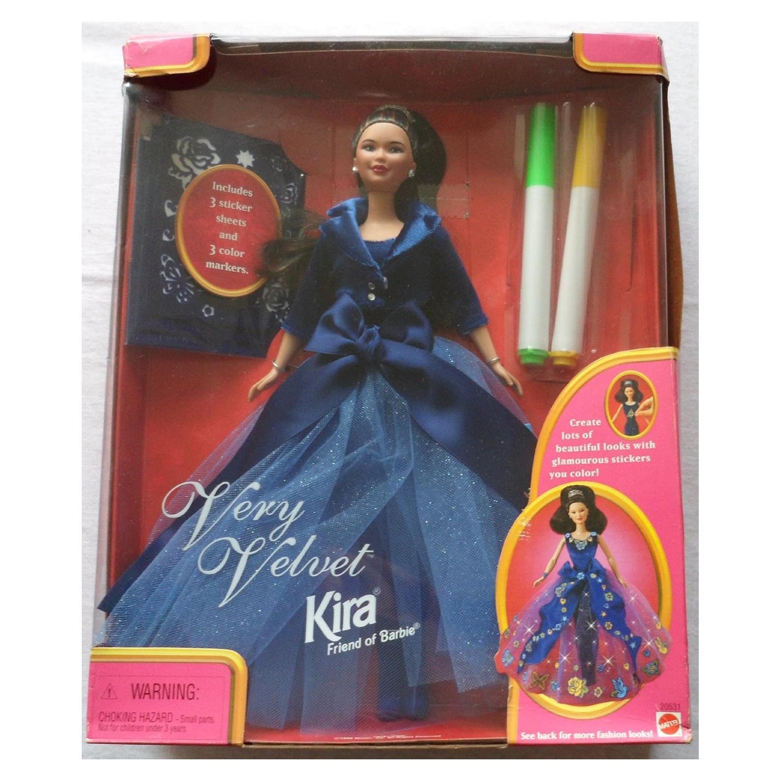 Muñeca Kira de Barbie 1998 - Vestido Azul y Pegatinas