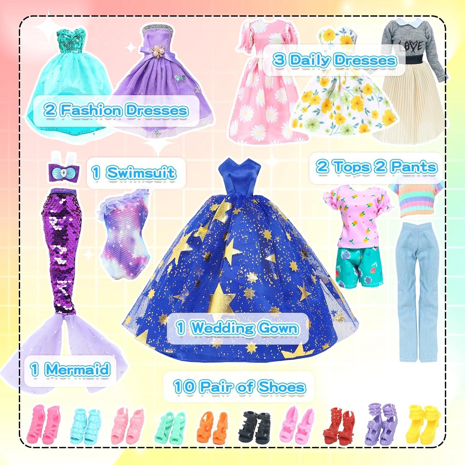 Conjunto de Ropa para Muñeca 11.5" BLIJOLA 24 Piezas