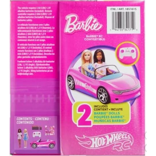Coche Convertible RC Barbie Hot Wheels con 2 Muñecas