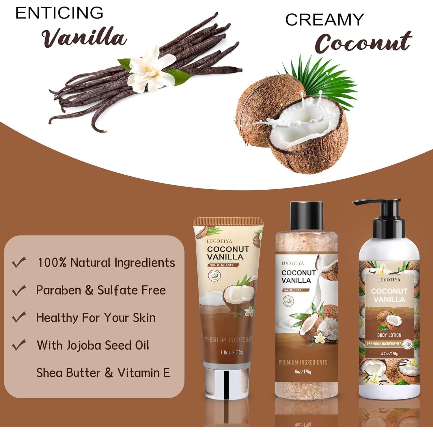 Set de Regalo de Spa Coco Vainilla 8 Piezas - Cuidado Personal