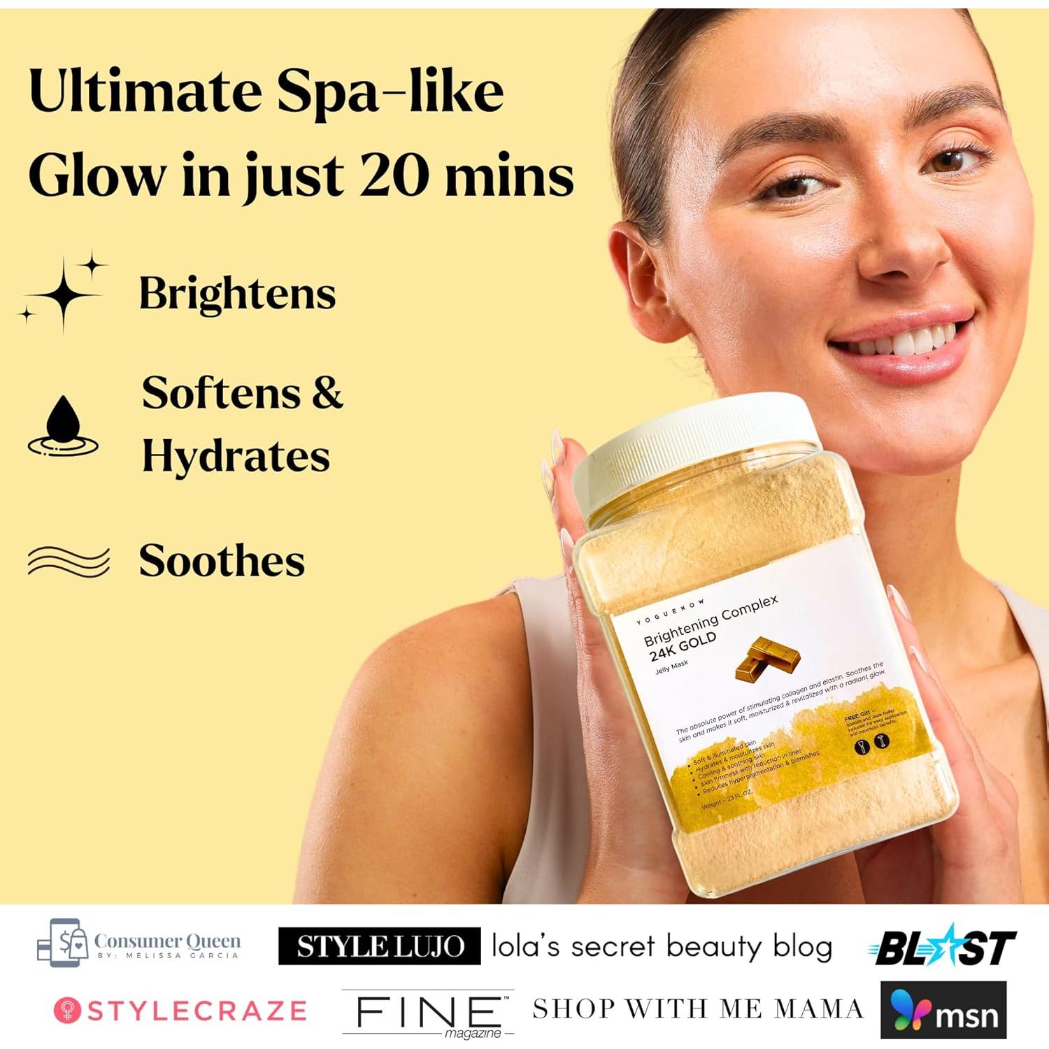 Mascarilla Facial Jelly VogueNow 24K Oro Hidratante 651g