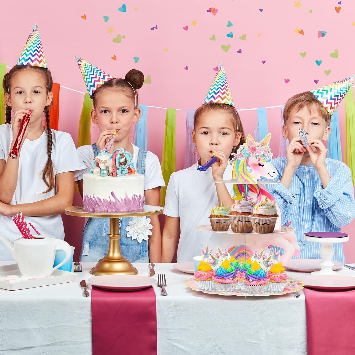 Soporte para Cupcakes Unicornio 3 Niveles Colorido 30.99 cm