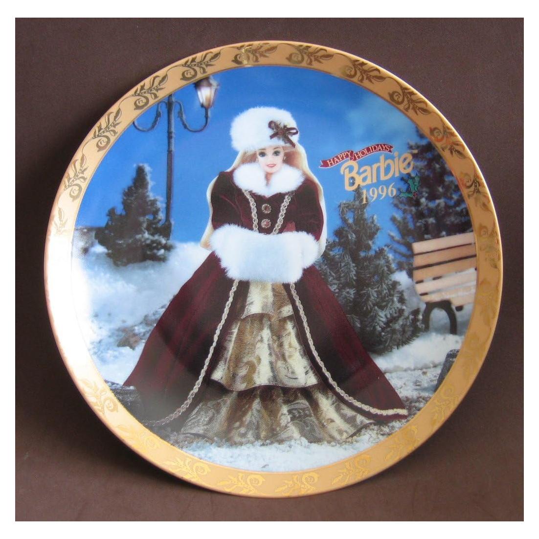 Plato Coleccionista Barbie Felices Fiestas 1996 Edición Limitada 21 cm