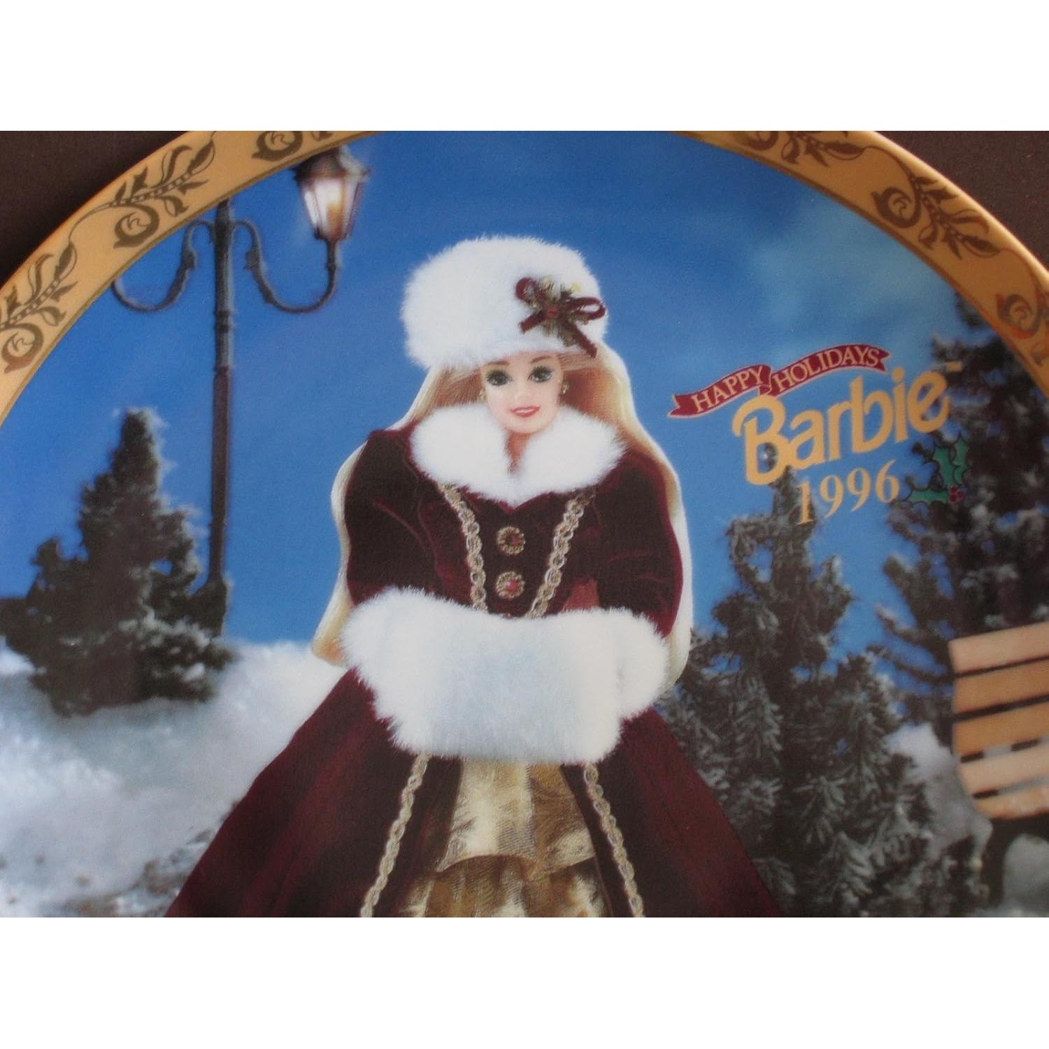 Plato Coleccionista Barbie Felices Fiestas 1996 Edición Limitada 21 cm